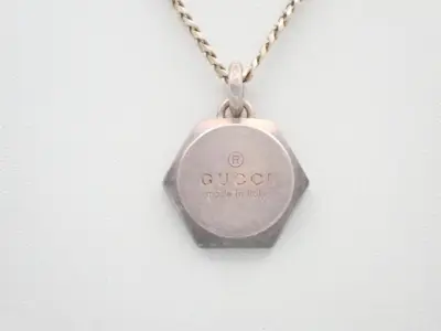 Hexagon necklace, SV925, 32.2g, chain approximately 60cm