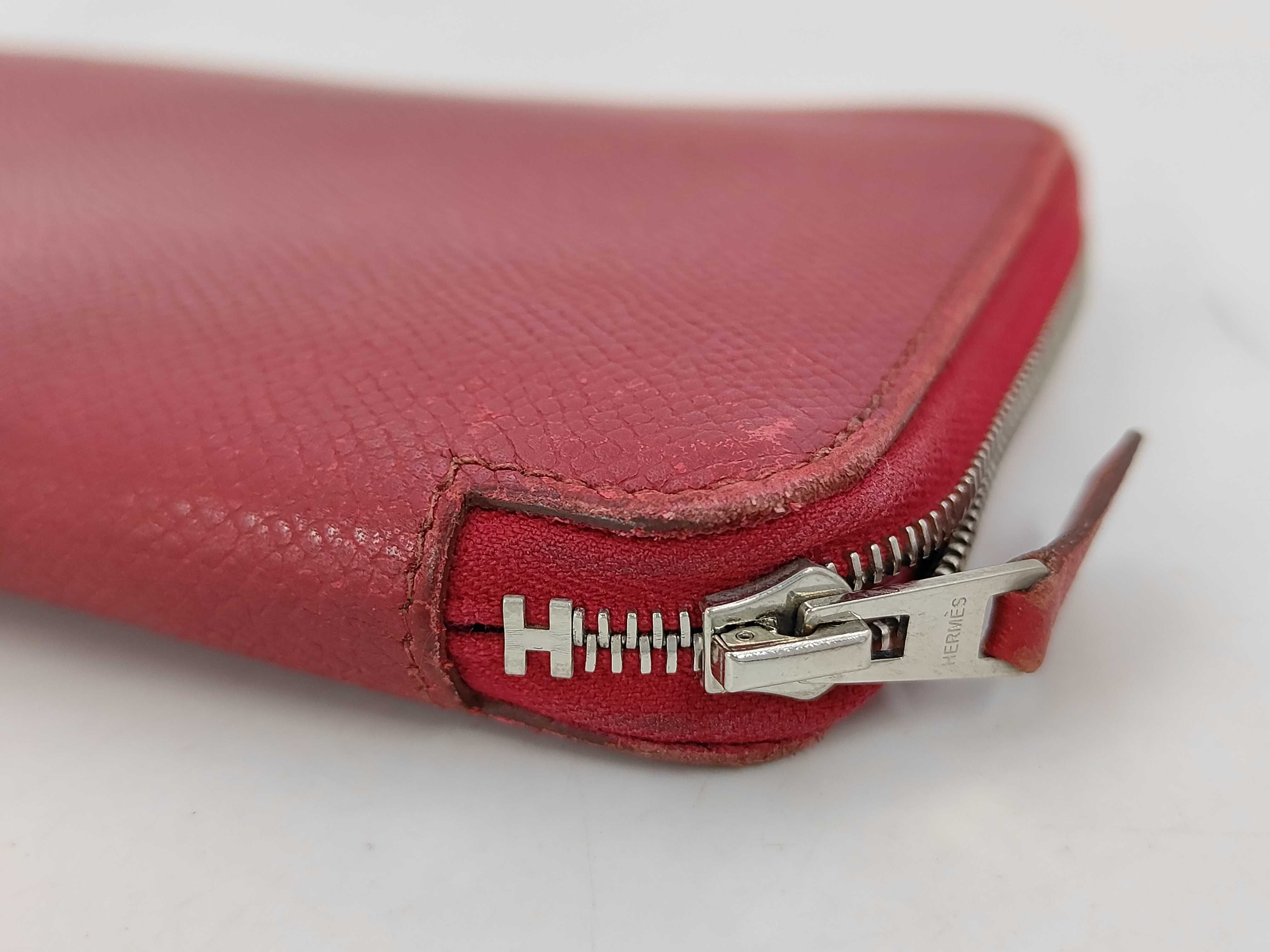 Azap Long Silk In Leather Wallet with Silver Hardware, Magenta N — view 3