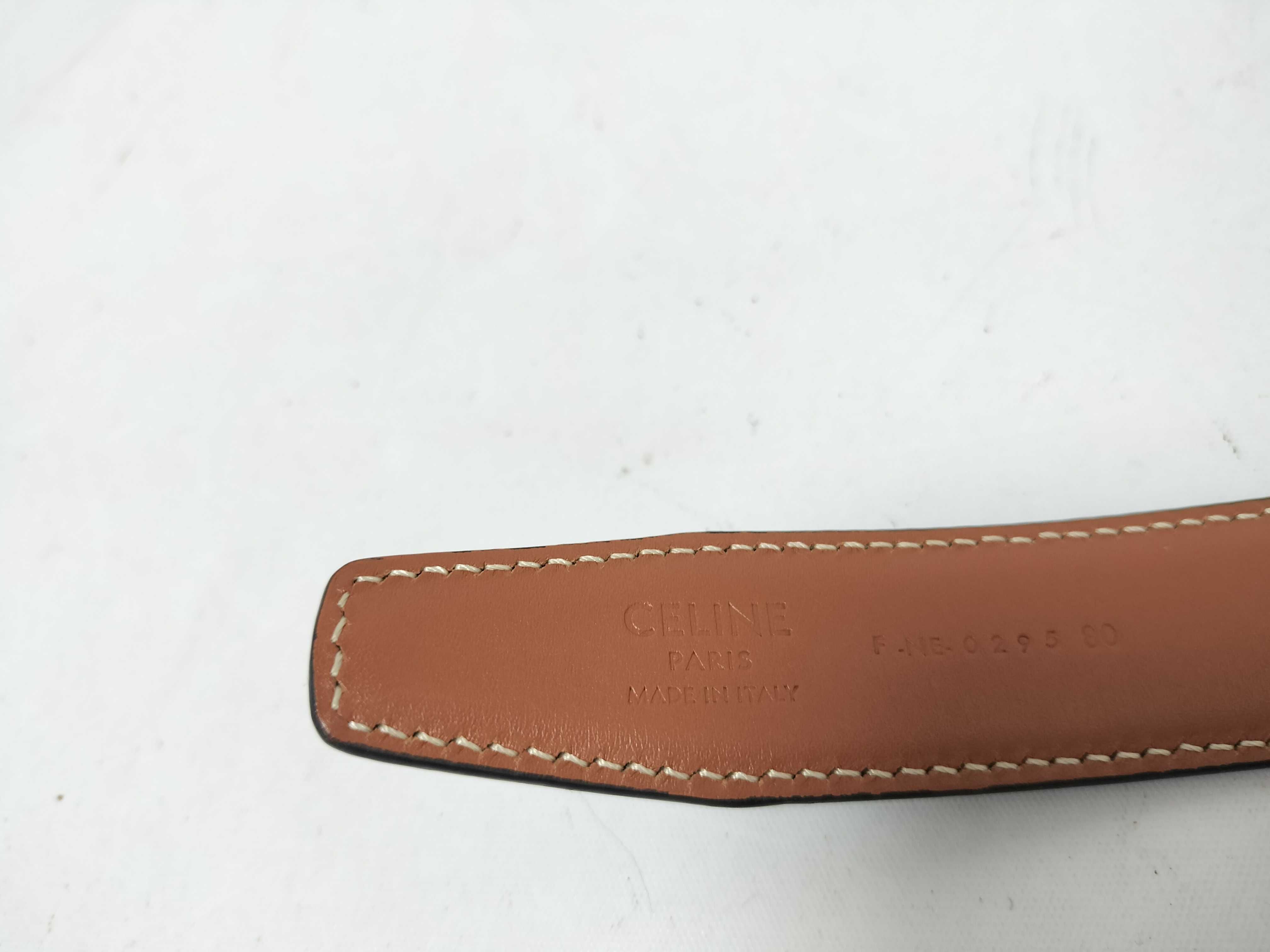 Triomphe Belt, Black/Brown, Gold Hardware — view 5