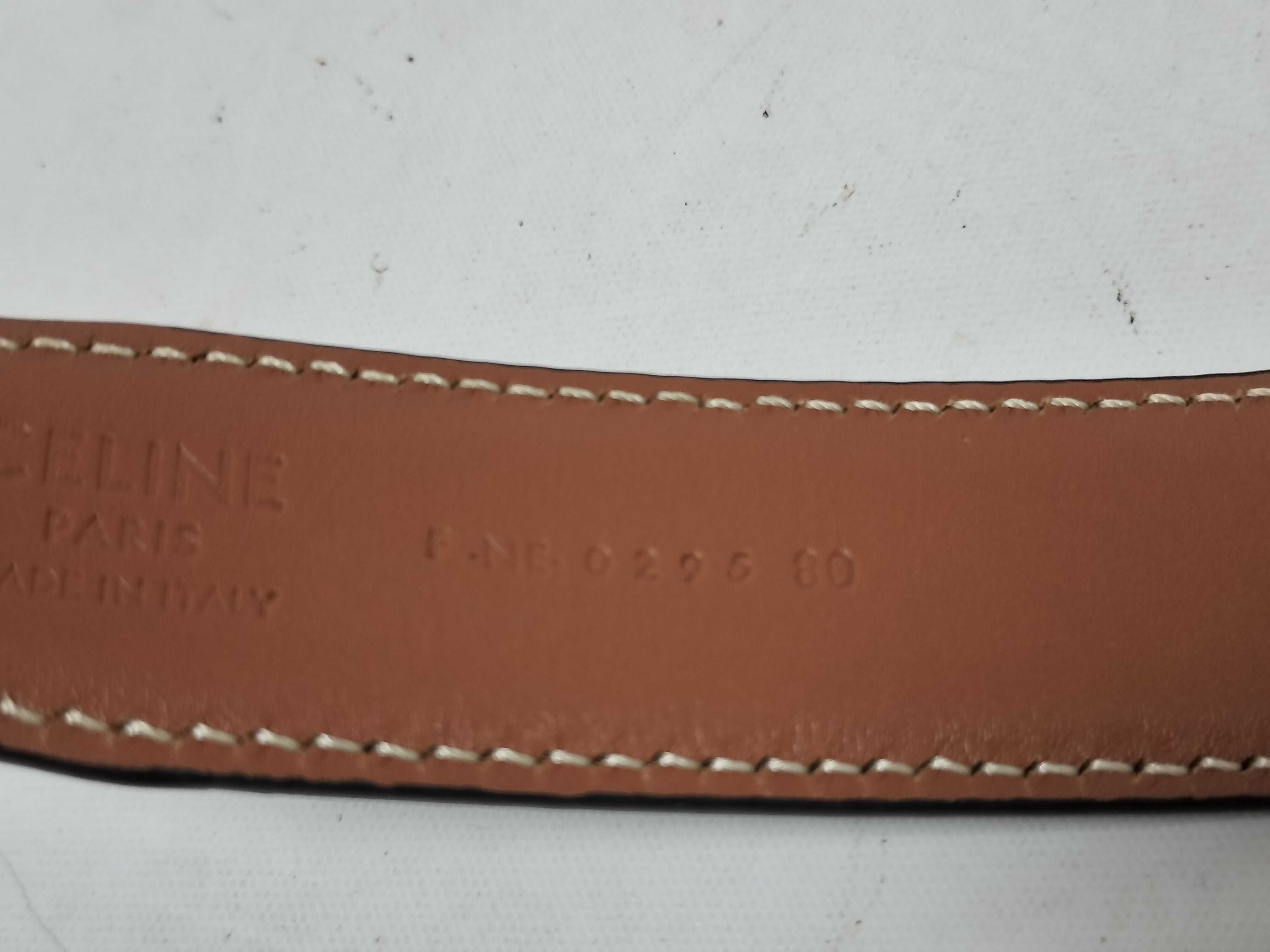 Triomphe Belt, Black/Brown, Gold Hardware — view 6