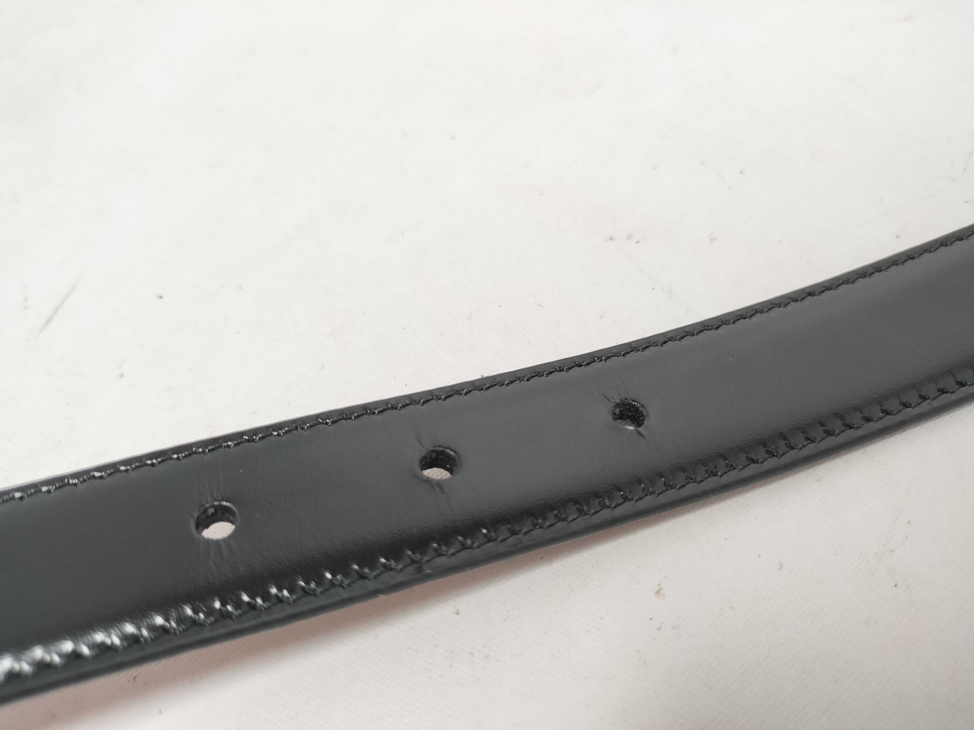 Triomphe Belt, Black/Brown, Gold Hardware — view 7