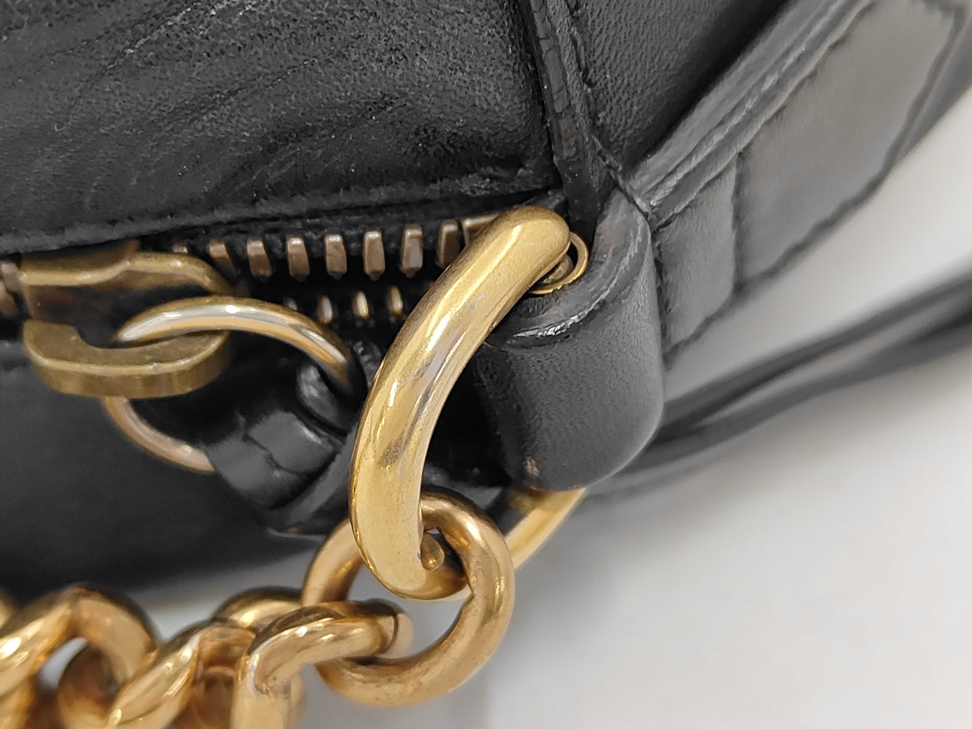 Marmont Leather Shoulder Bag, Black — view 6