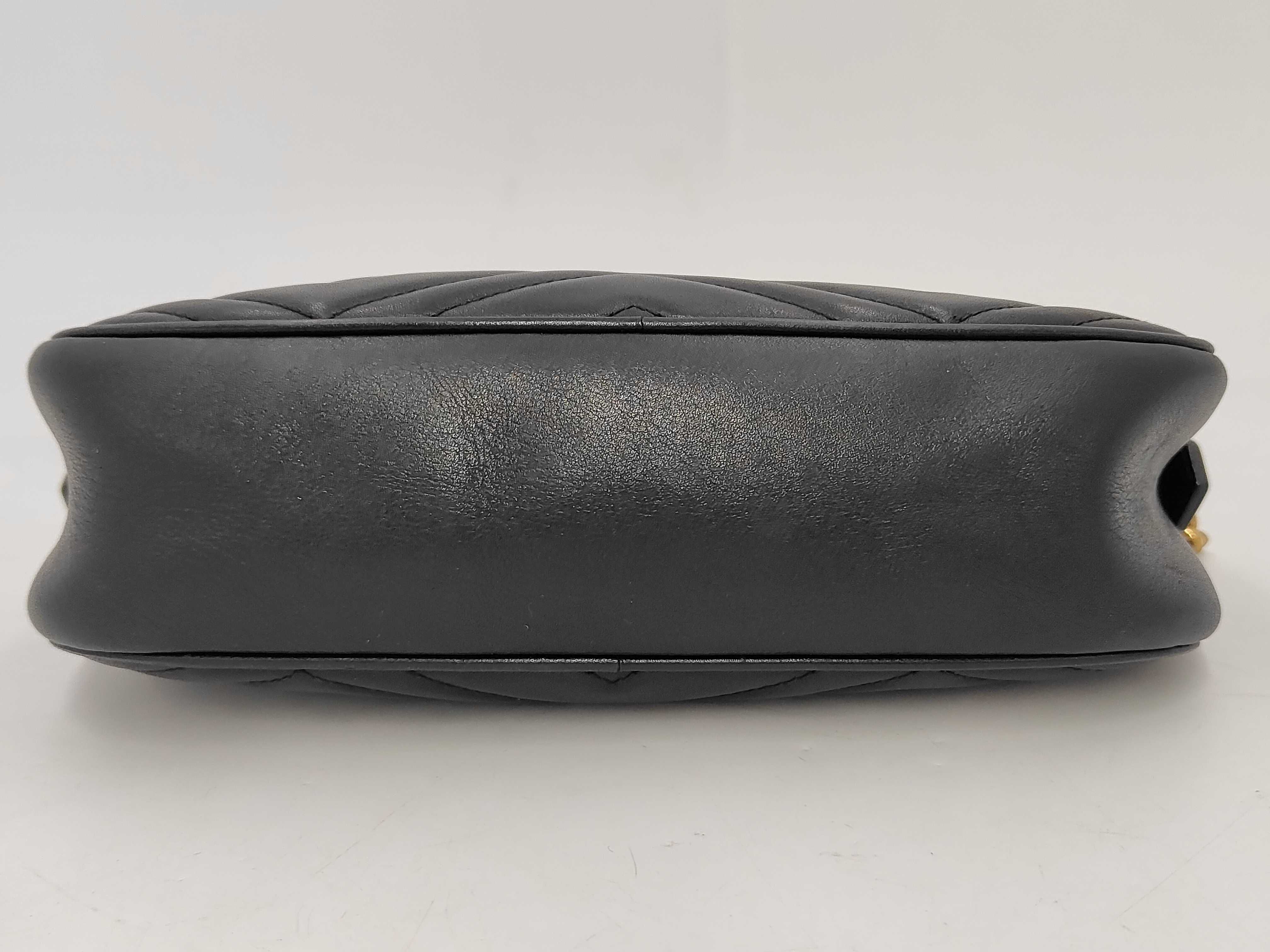 Marmont Leather Shoulder Bag, Black — view 7