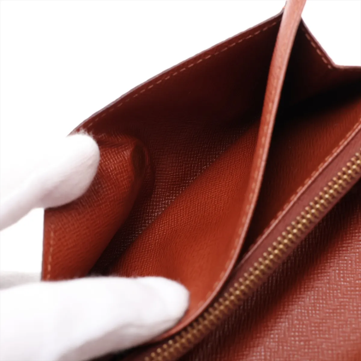 Monogram Portemonnaie Zip M61735 CA0020 Brown Compact Wallet — view 6