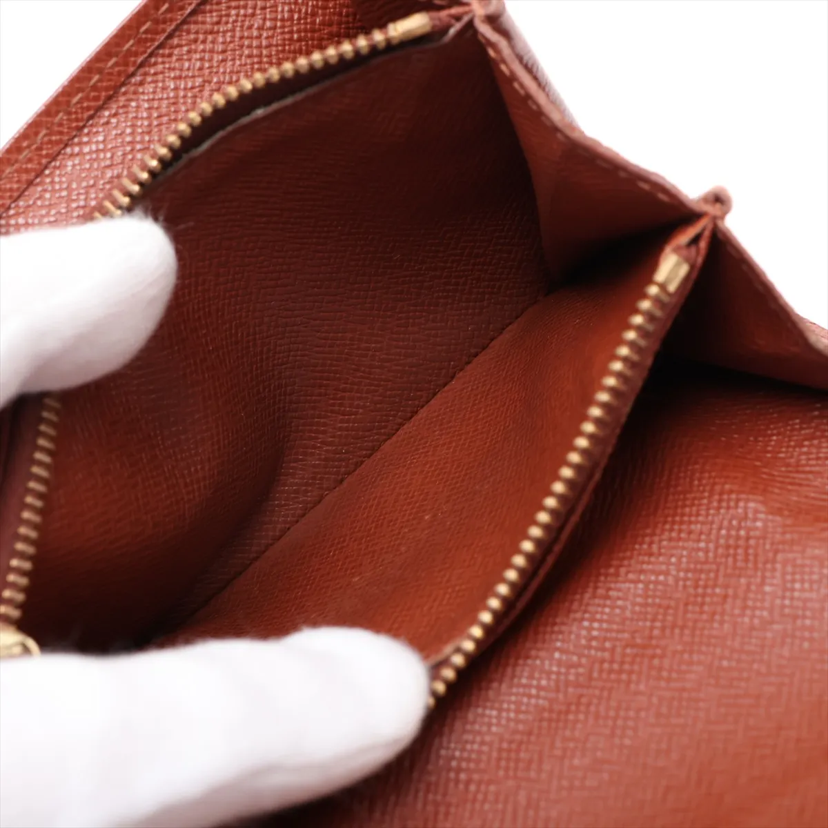 Monogram Portemonnaie Zip M61735 CA0020 Brown Compact Wallet — view 7