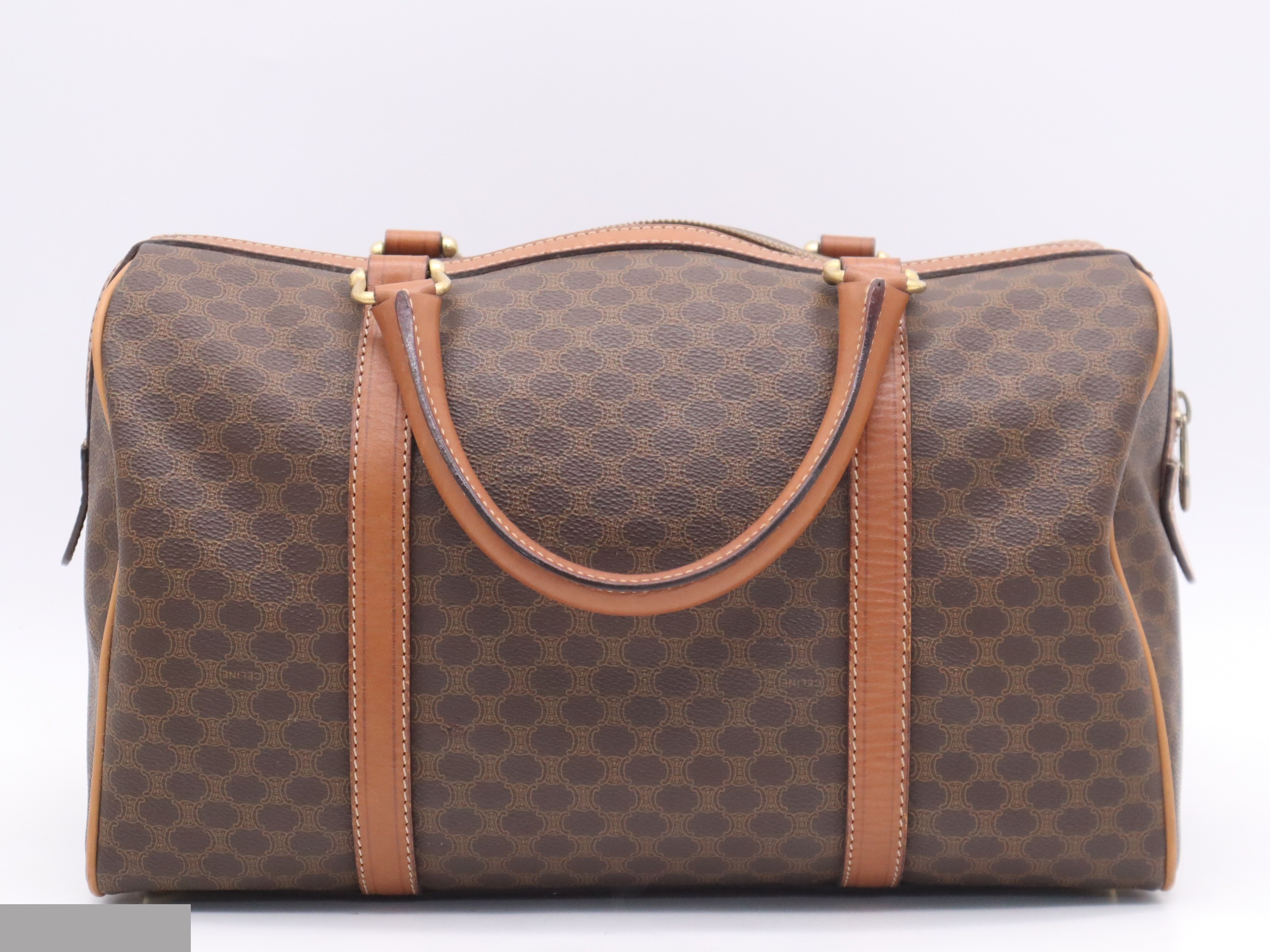PVC/Leather Macadam Mini Boston Bag, Brown — view 2
