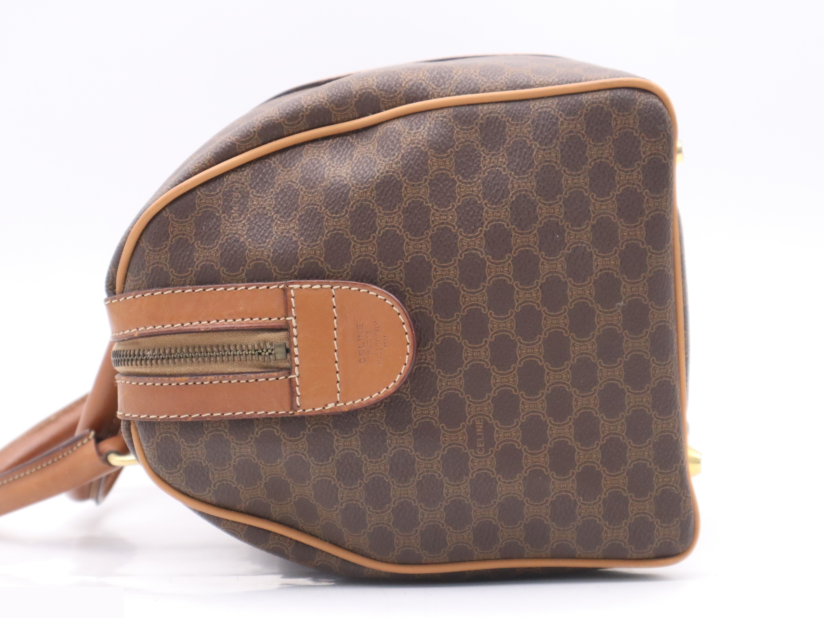 PVC/Leather Macadam Mini Boston Bag, Brown — view 3