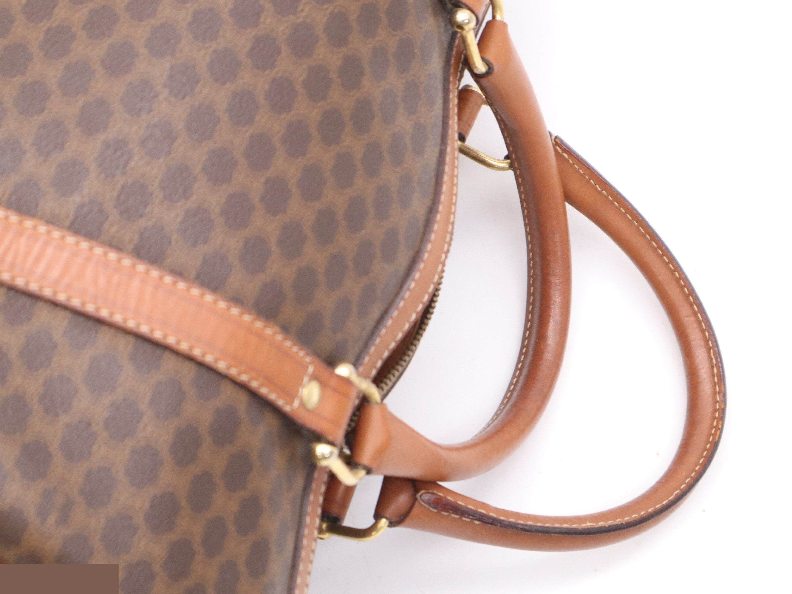 PVC/Leather Macadam Mini Boston Bag, Brown — view 6