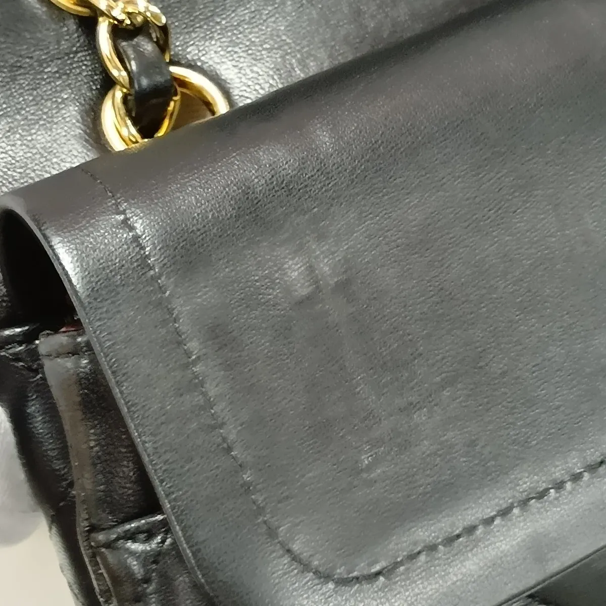 Matelassé 25 Lambskin Double Flap Double Chain Bag, Black with Gold Hardware, 18847108, Serial Number 18-series, A01112 — view 13