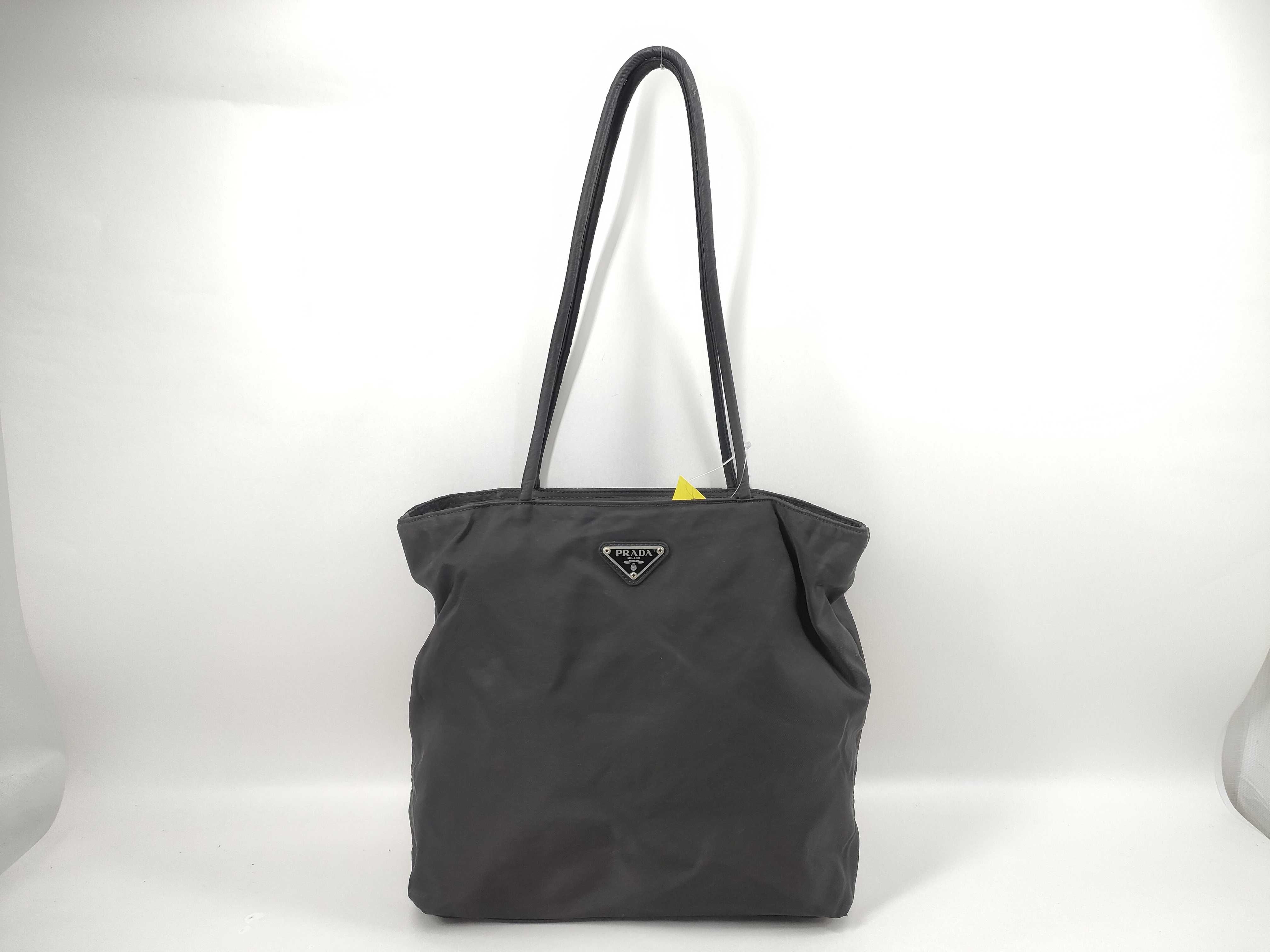 Nylon Triangle Logo Tote Bag, Black Tote Bag