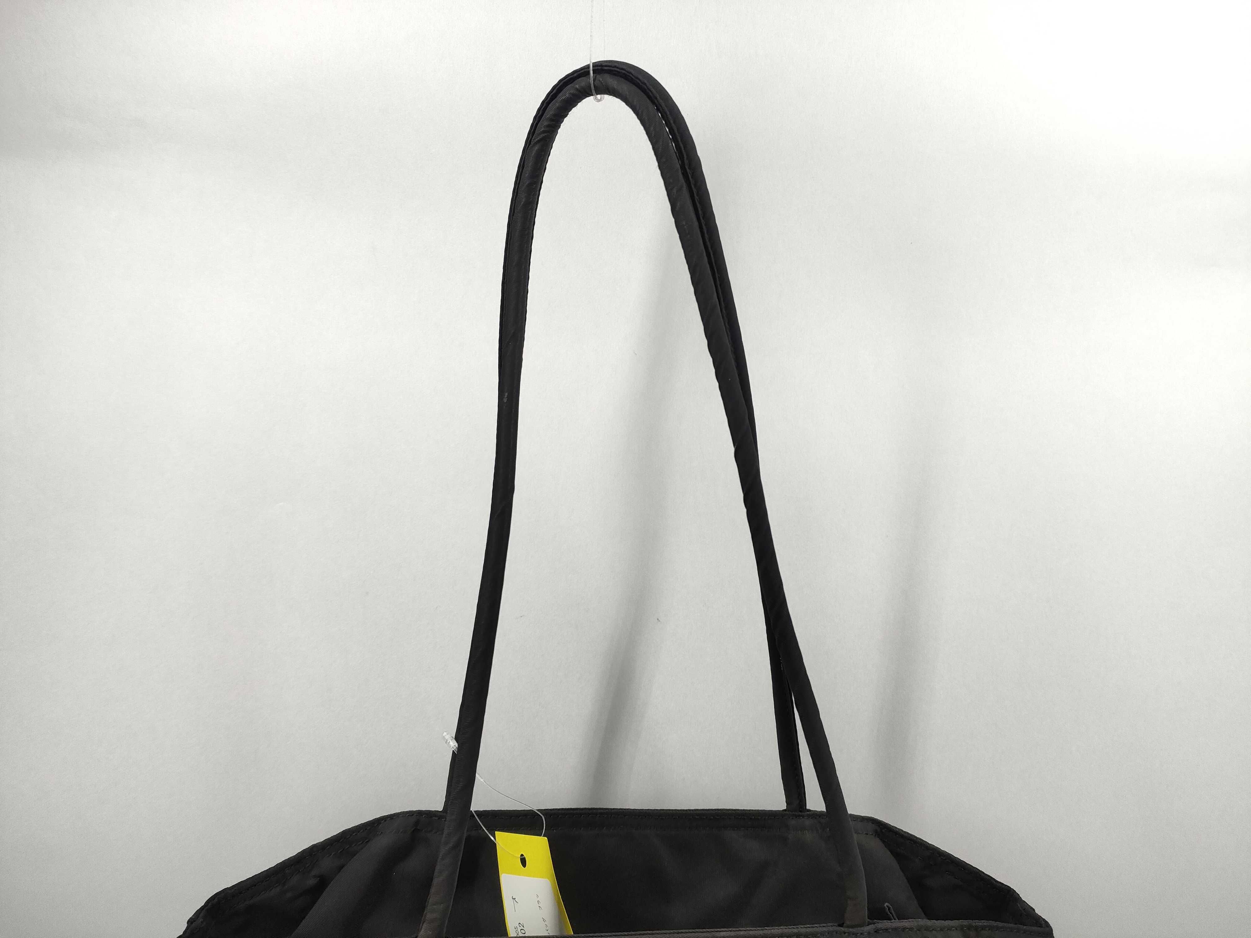 Nylon Triangle Logo Tote Bag, Black Tote Bag — view 4