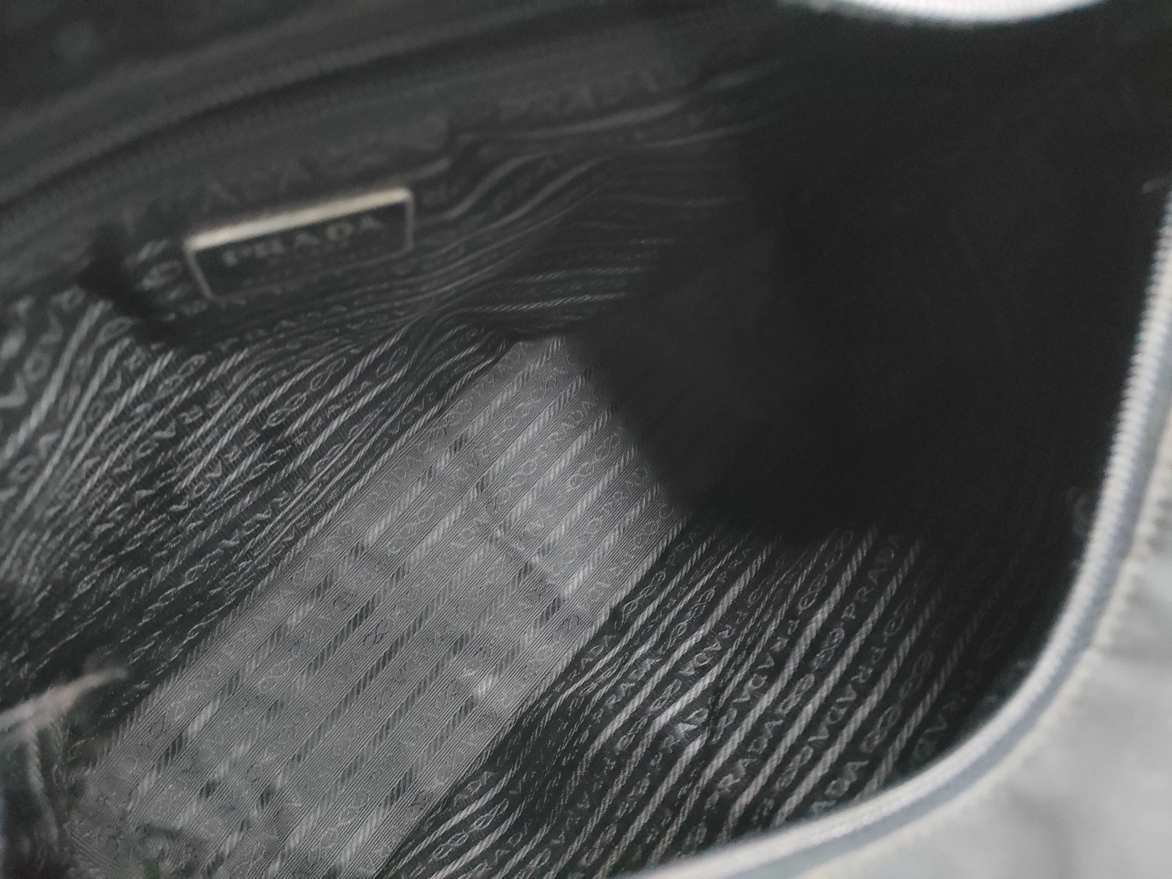 Nylon Triangle Logo Tote Bag, Black Tote Bag — view 10