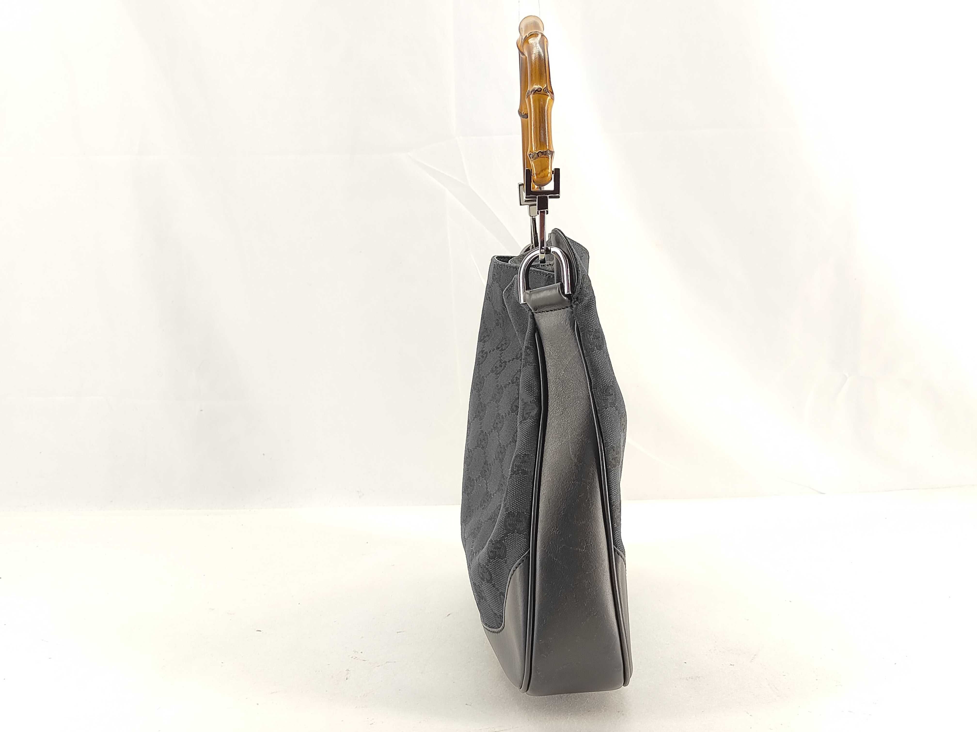 Bamboo Shoulder Bag, Black GG Canvas Tote Bag — view 3