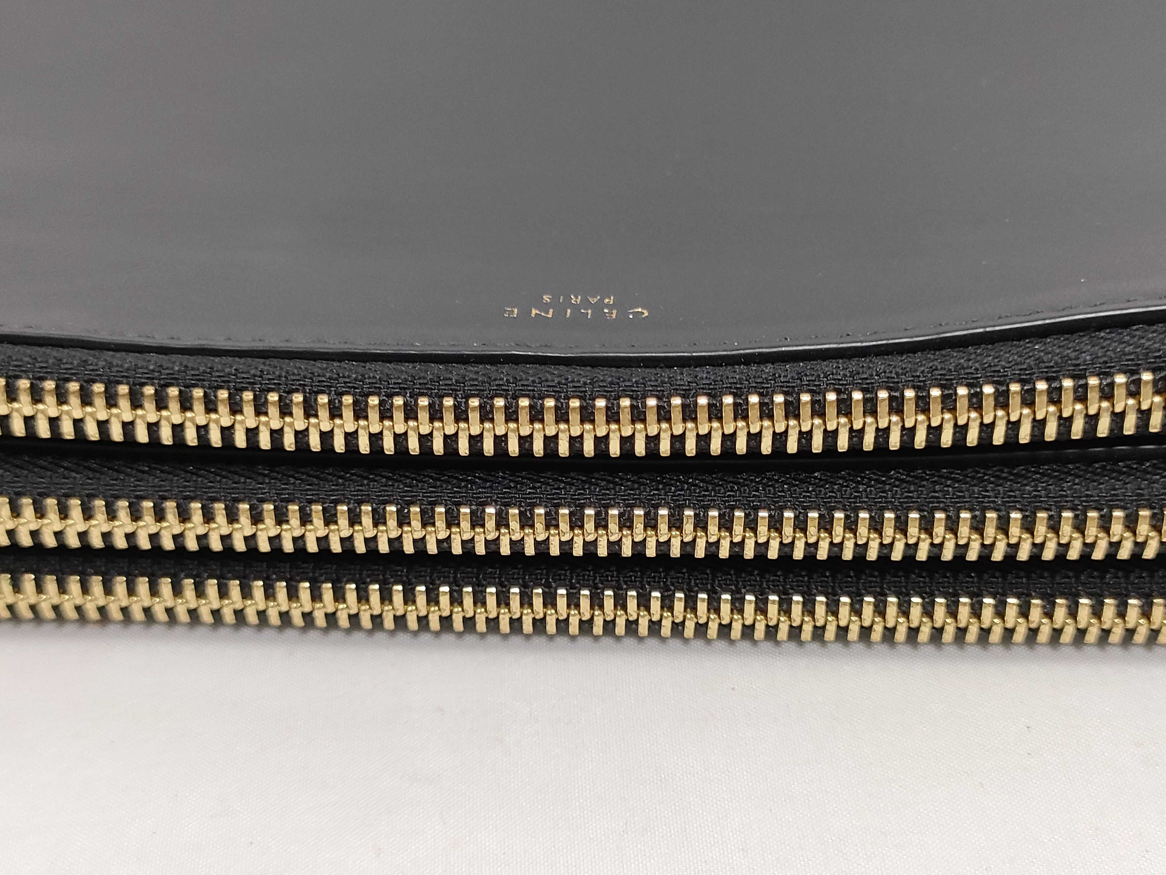 Trio Medium Pouch, Black Leather, Gold Hardware, Shoulder Bag, Women's Shoulder Bag — view 7