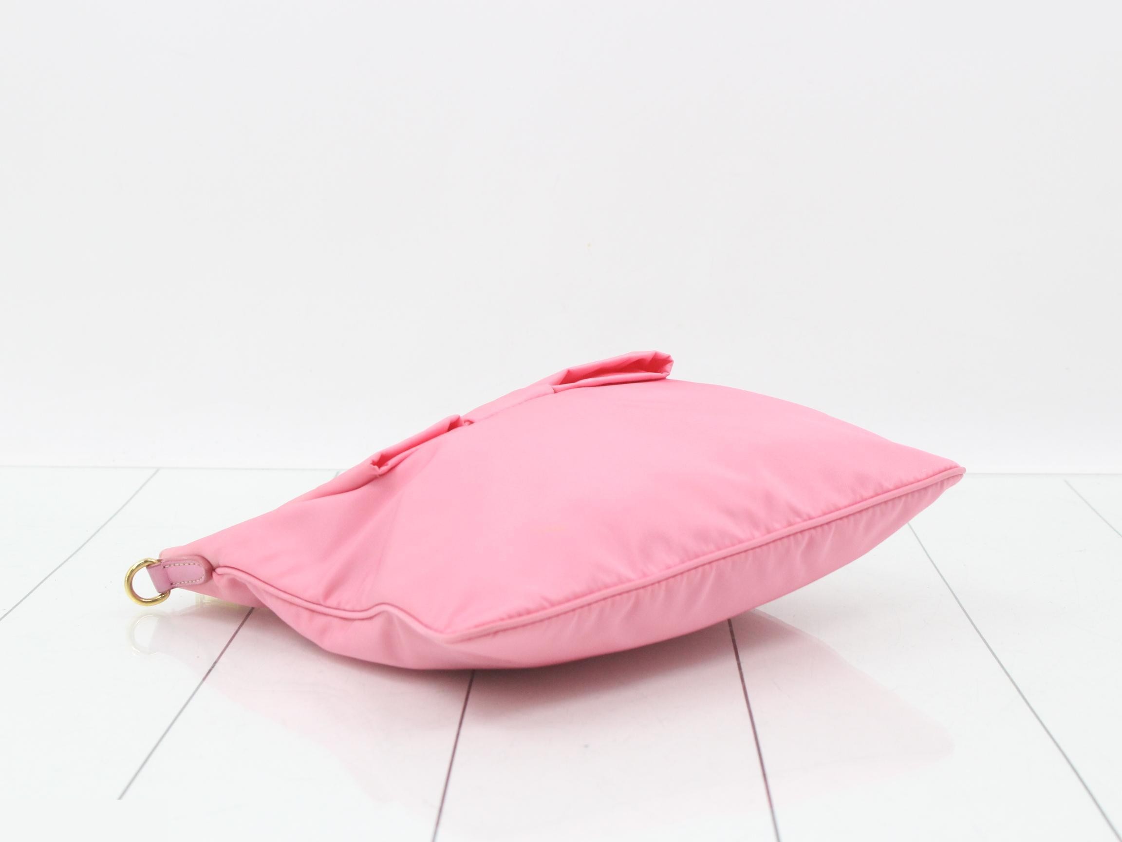 nylon shoulder bag, pink, ribbon motif. — view 5