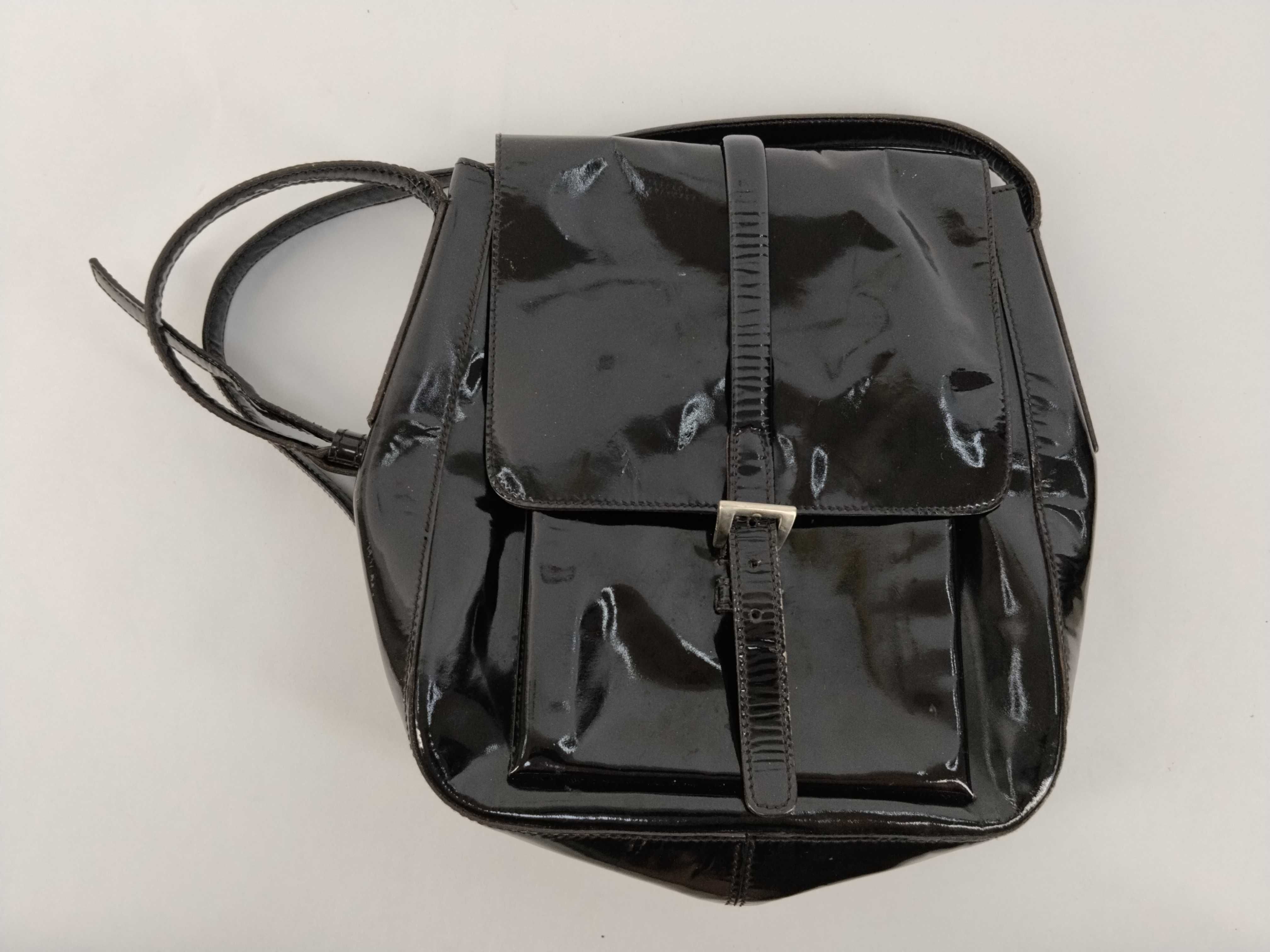 Enamel Patent Leather Shoulder Bag
