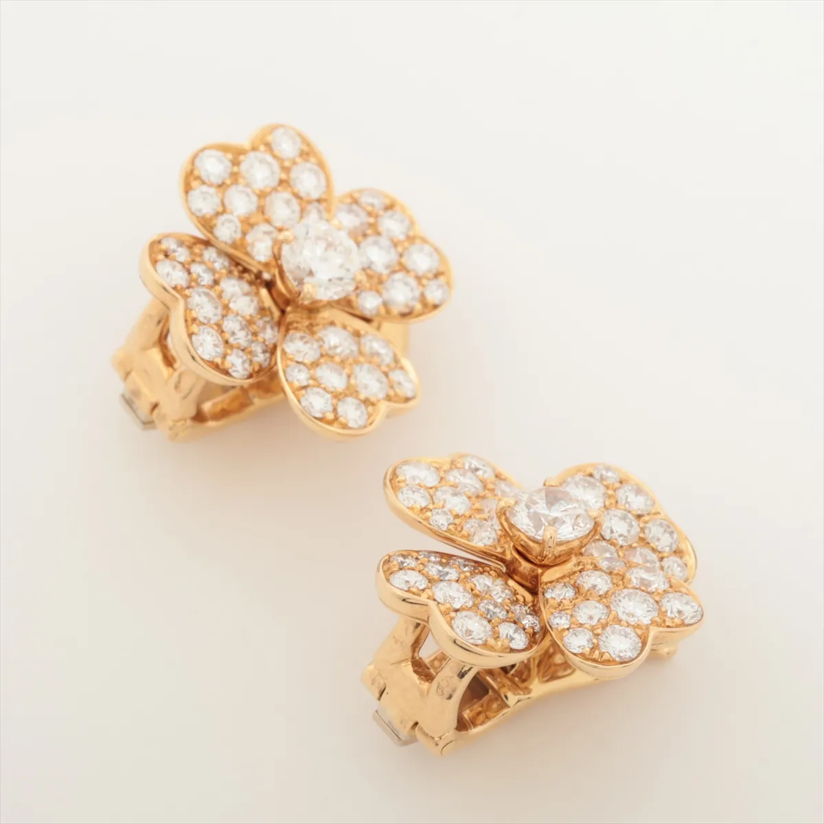 Cosmos Diamond Earrings, 750 (Yellow Gold), 9.6g, BL51194. Hallmarks are — view 3