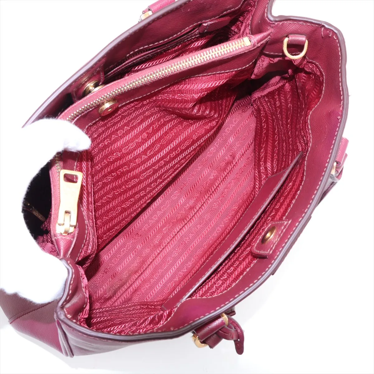 Saffiano Lux Galleria Leather 2-Way Handbag, Bordeaux — view 11