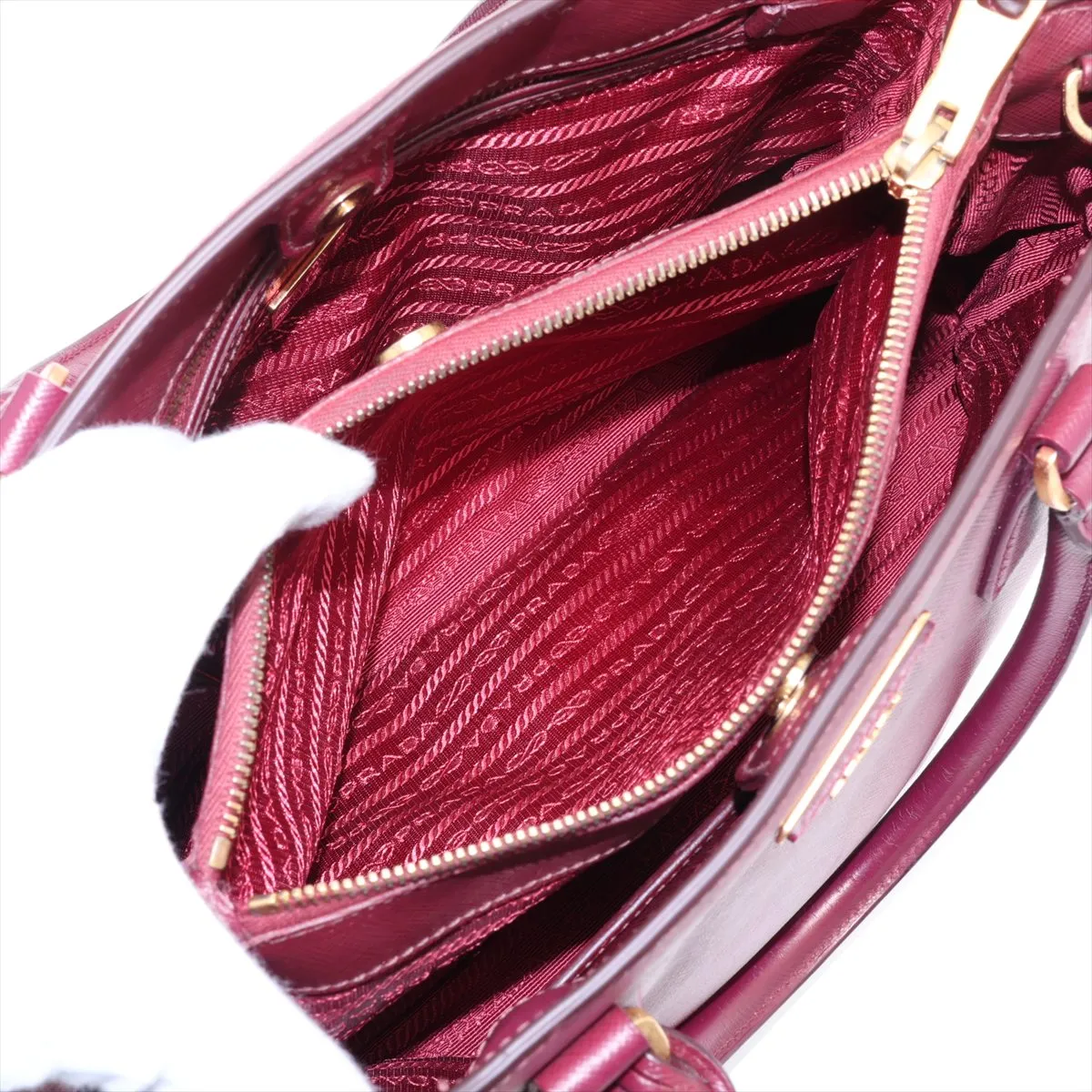 Saffiano Lux Galleria Leather 2-Way Handbag, Bordeaux — view 10