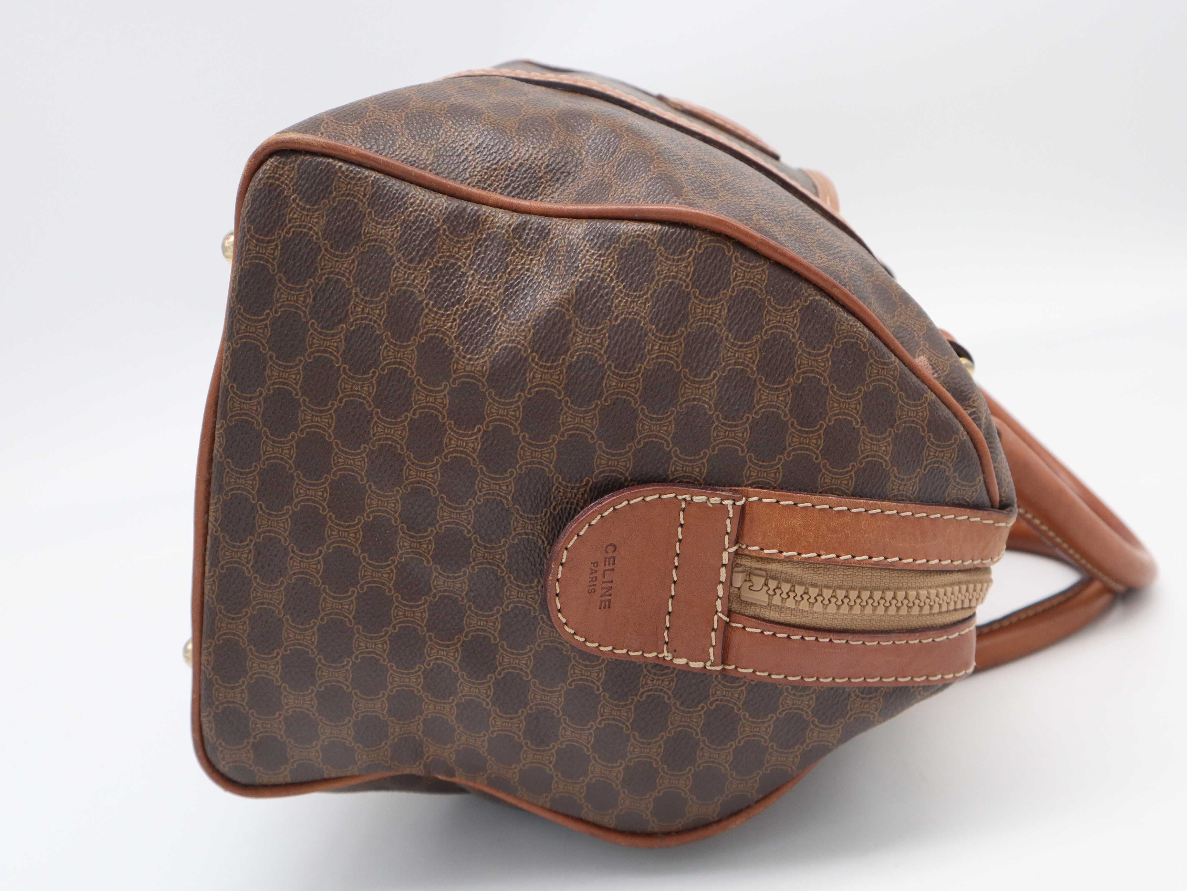 Macadam Boston Bag, Leather, Brown Boston Bag — view 4