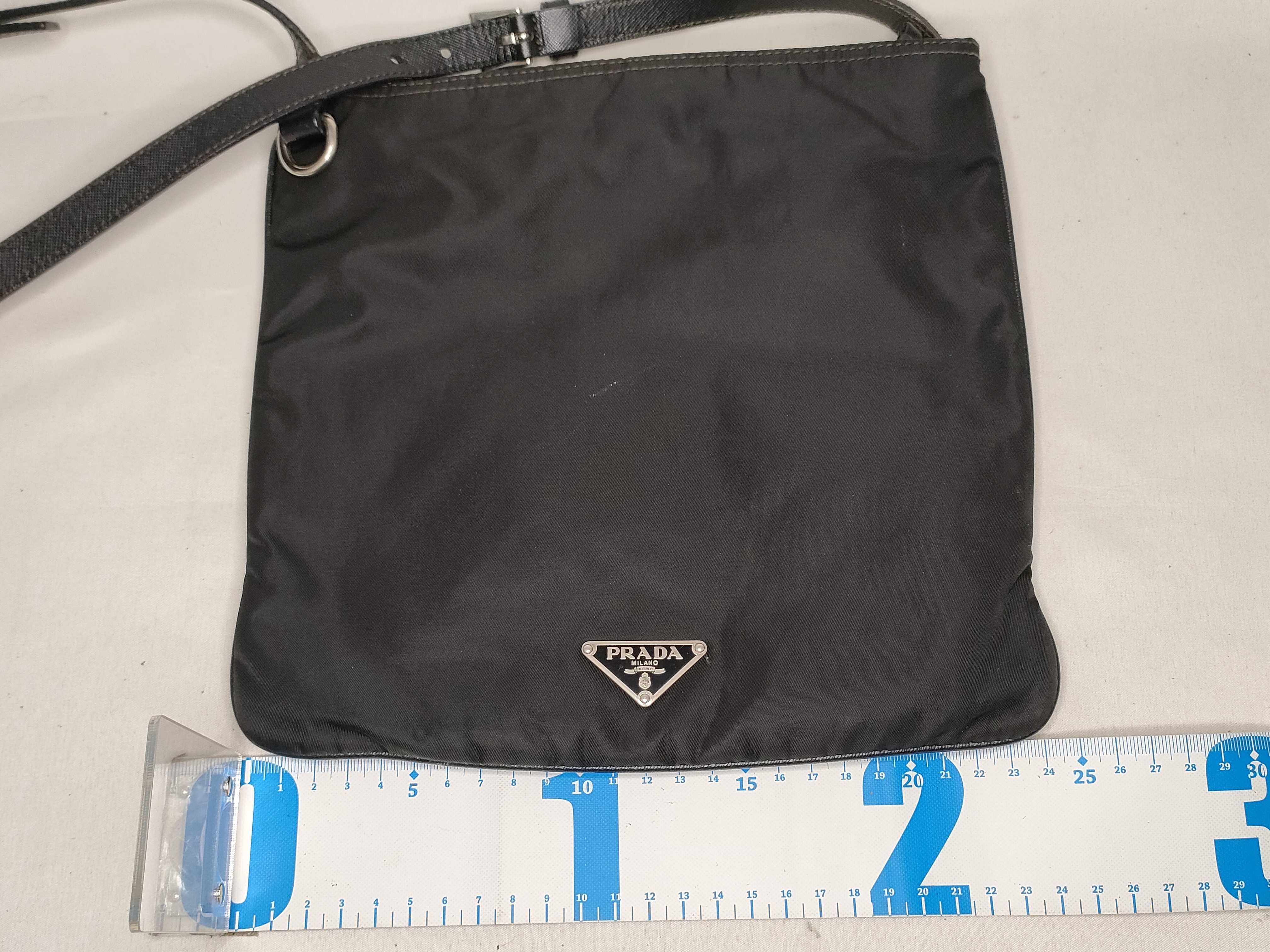 Nylon Prada Flower Embroidered Shoulder Bag Nylon Black Shoulder Bag — view 2