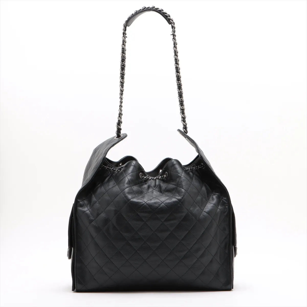 [Individually wrapped] Chanel 25 Large Caviar Skin Chain Shoulder Bag Black Gunmetal Hardware T02UXHNG Random Plate AS5553 — view 2