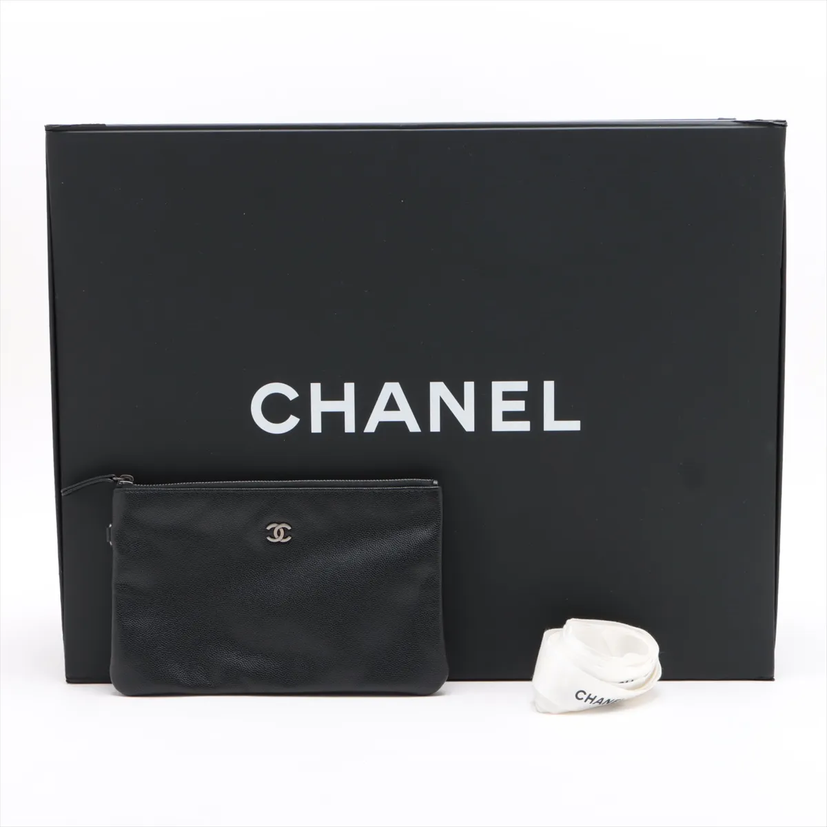 [Individually wrapped] Chanel 25 Large Caviar Skin Chain Shoulder Bag Black Gunmetal Hardware T02UXHNG Random Plate AS5553 — view 15