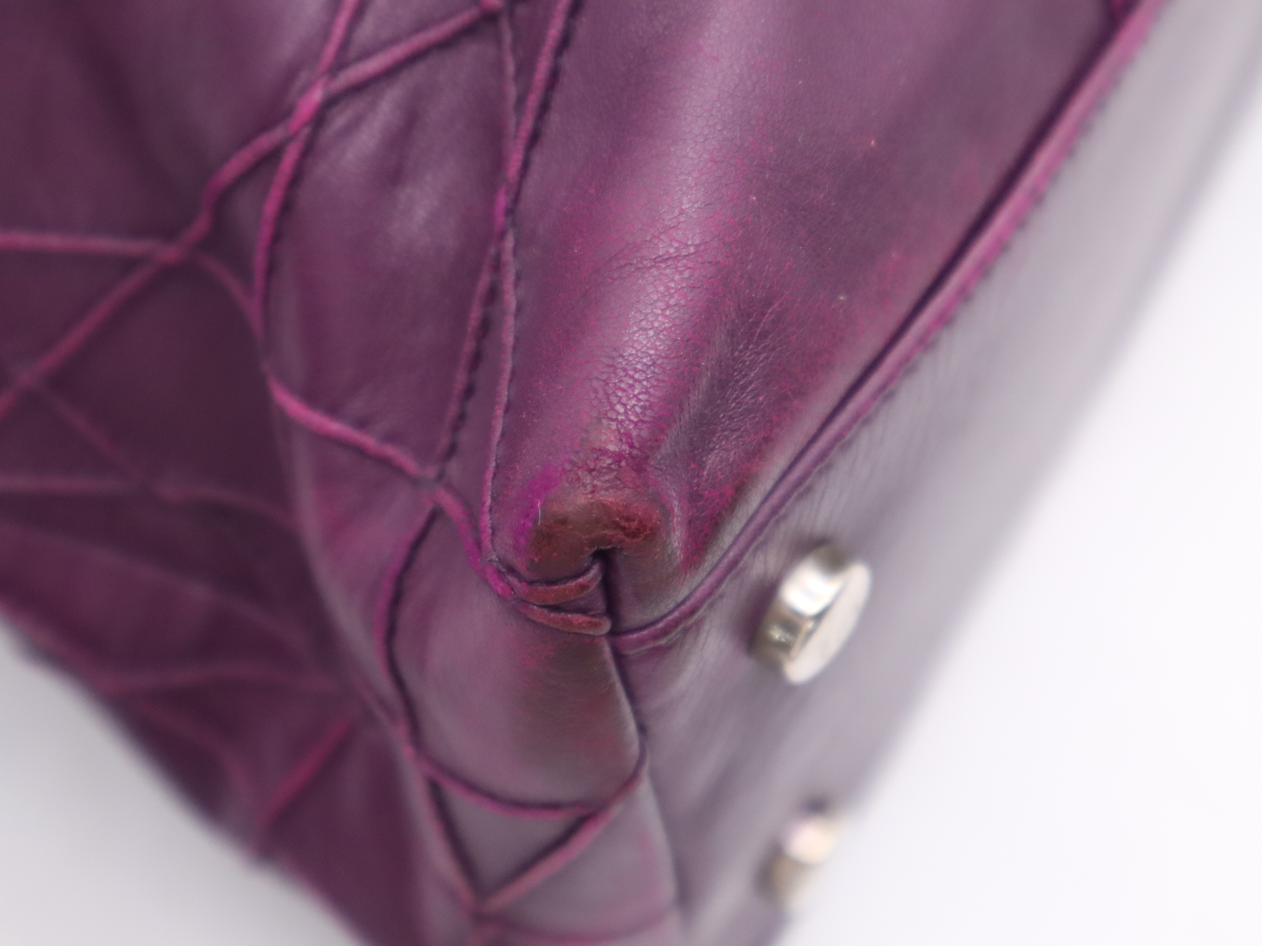 Leather Granville 2-way Bag, Purple, Silver Hardware, with Shoulder Strap, Handbag — view 11