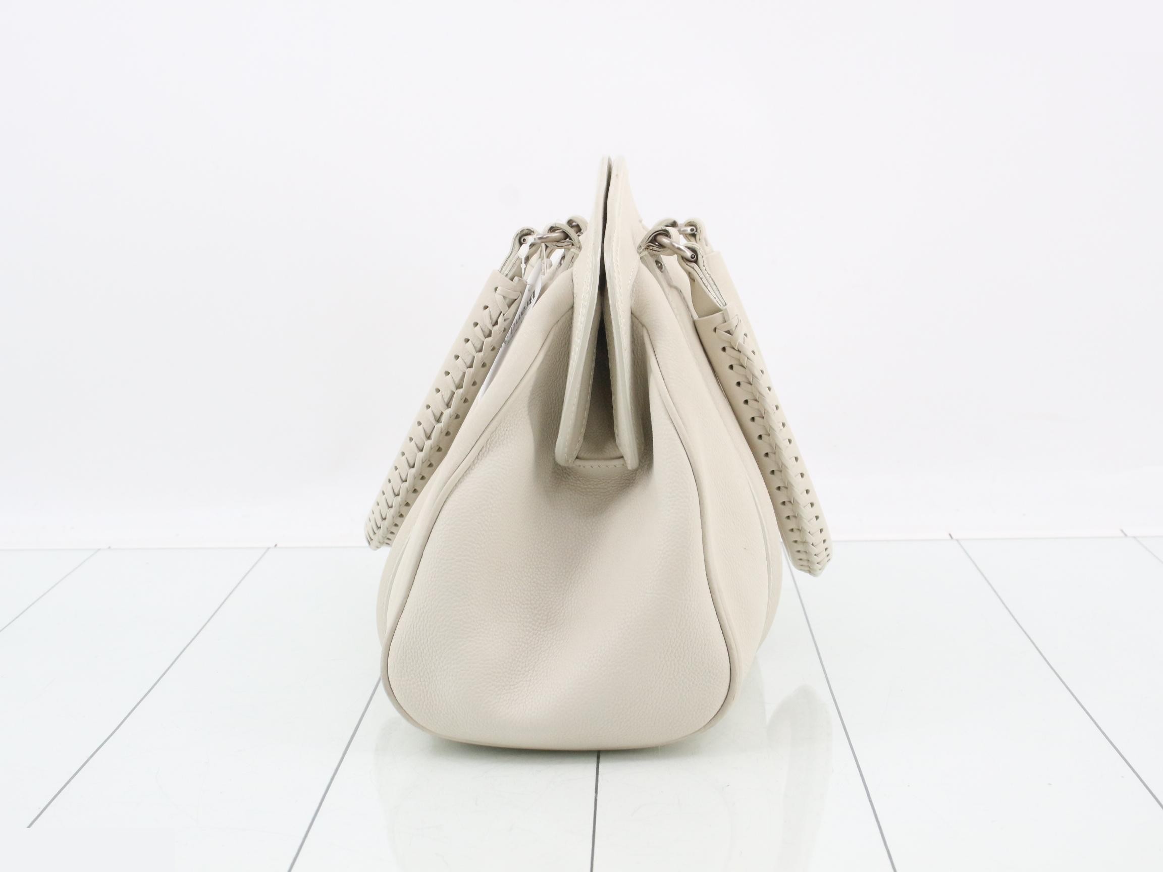 My Dior Frame Satchel, White Leather — view 3