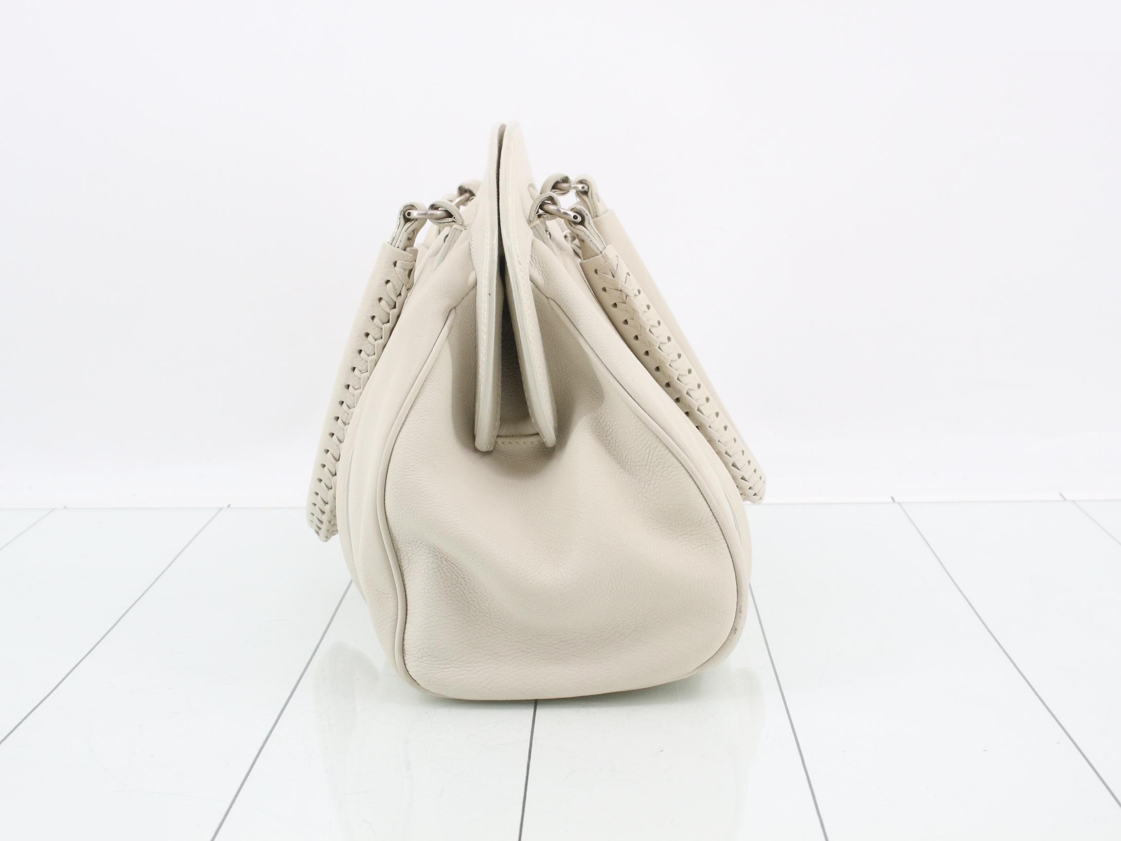 My Dior Frame Satchel, White Leather — view 4