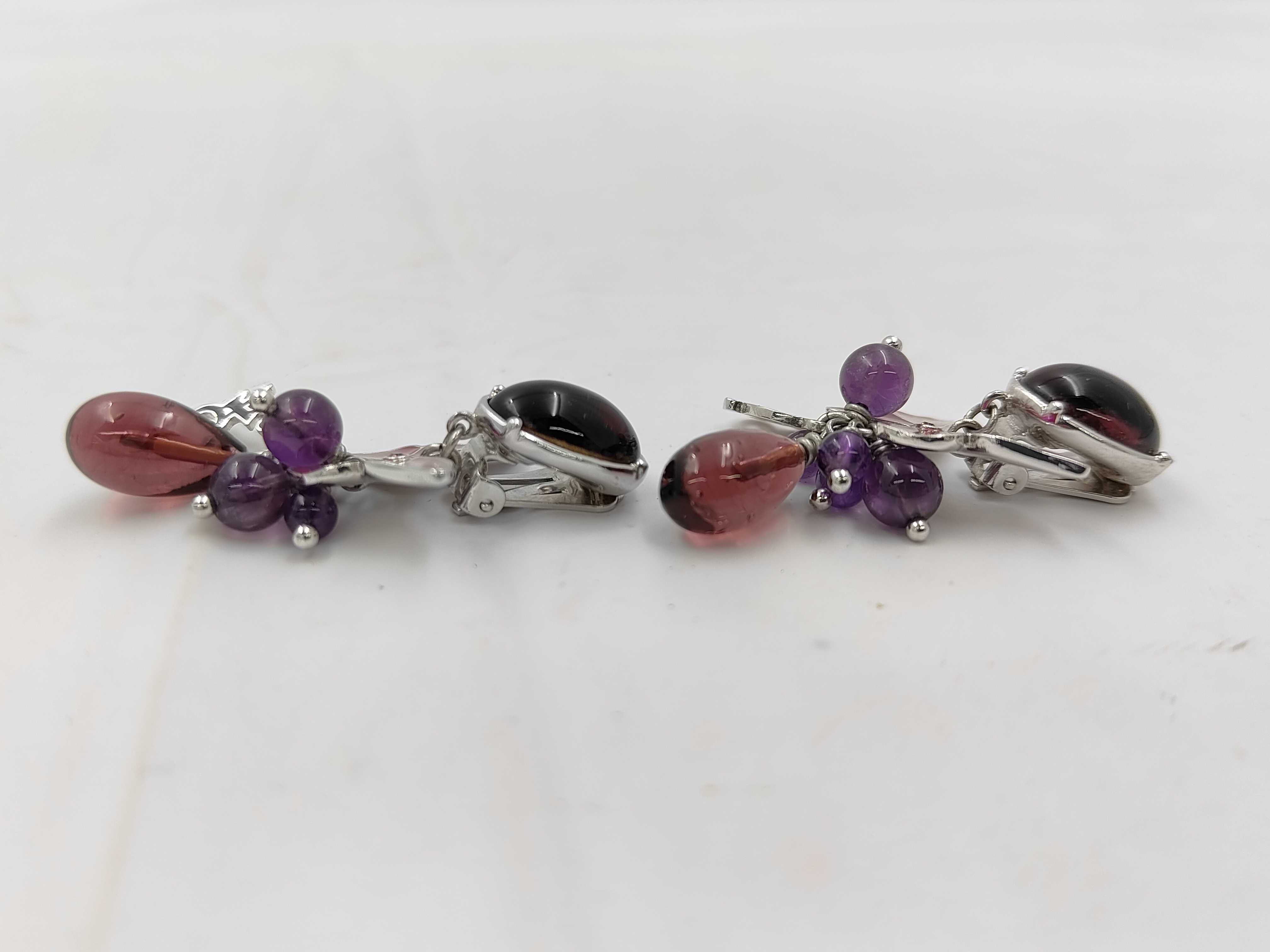 Butterfly Colored Stone Silver Earrings — view 3