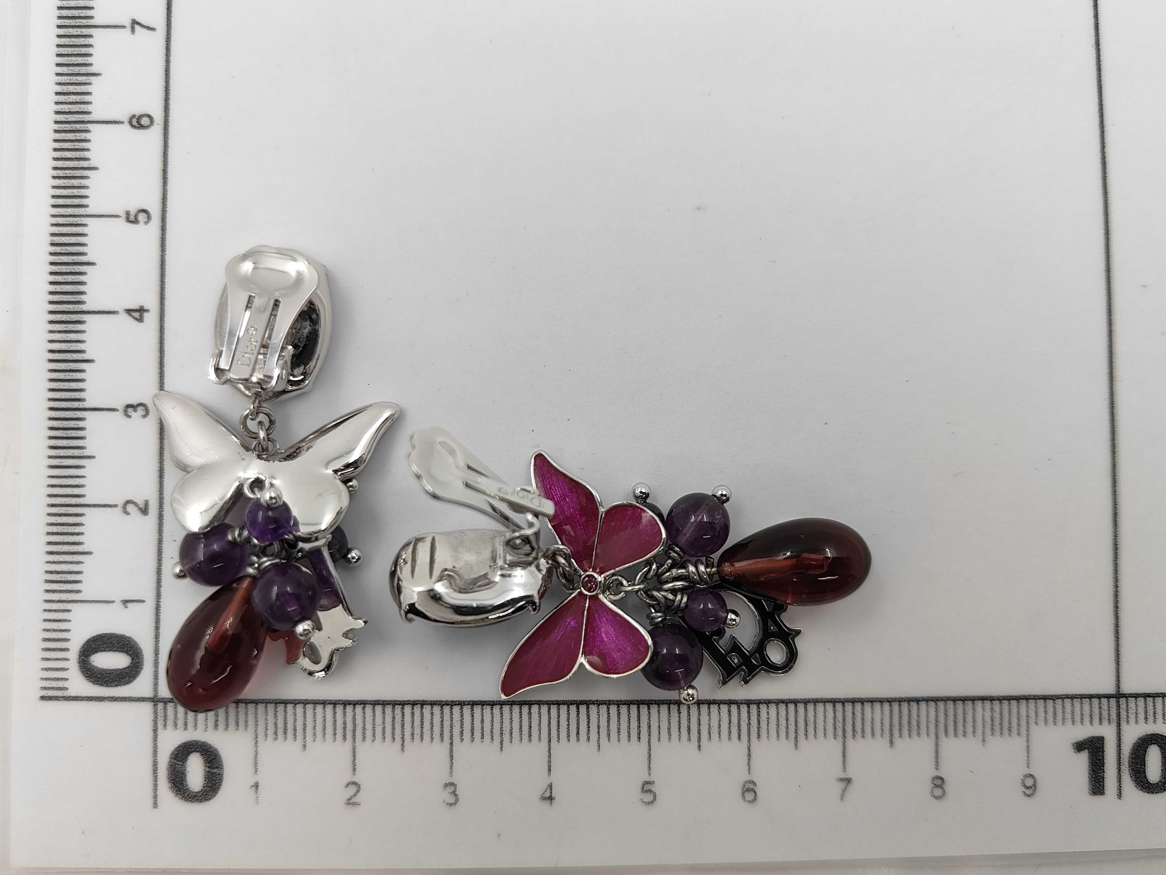 Butterfly Colored Stone Silver Earrings — view 6
