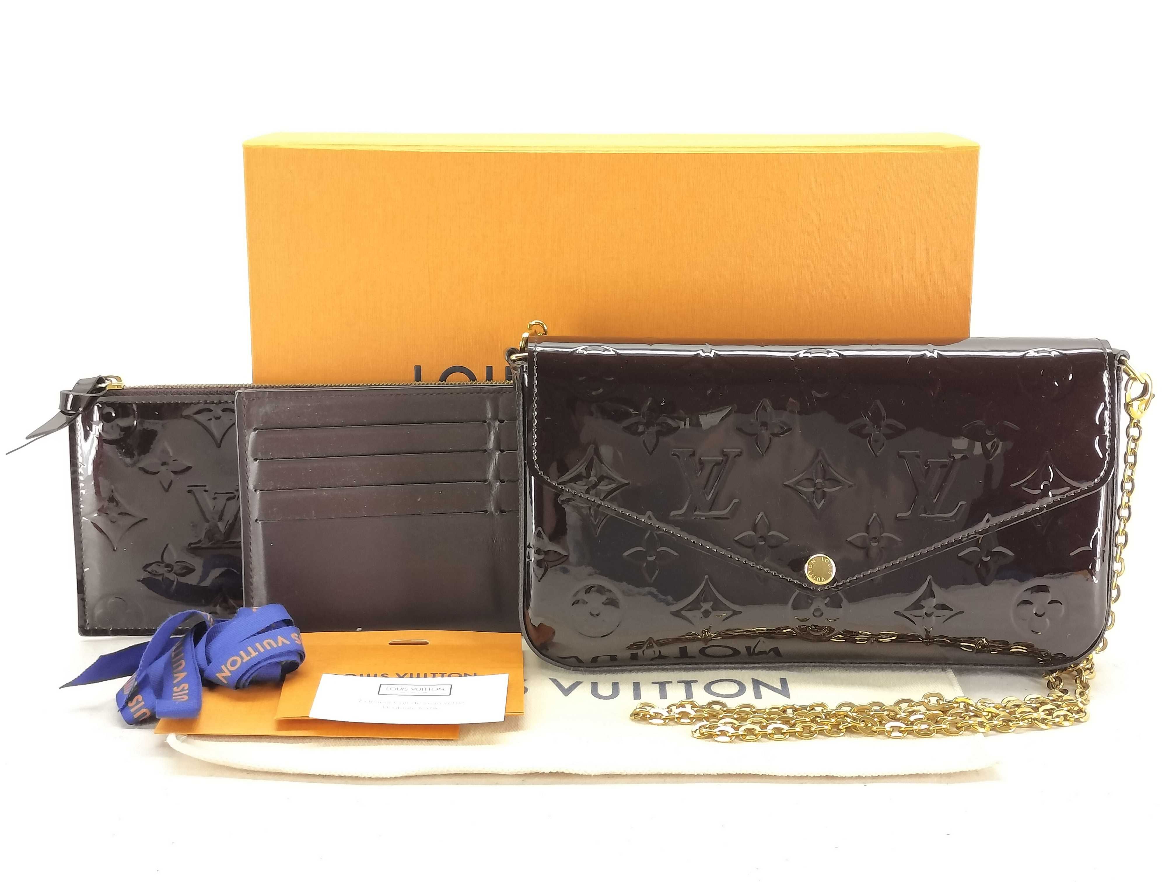 Vernis Louis Vuitton Vernis Amarant Pochette Félicie Shoulder Bag M61267 TJ0187 Shoulder Bag