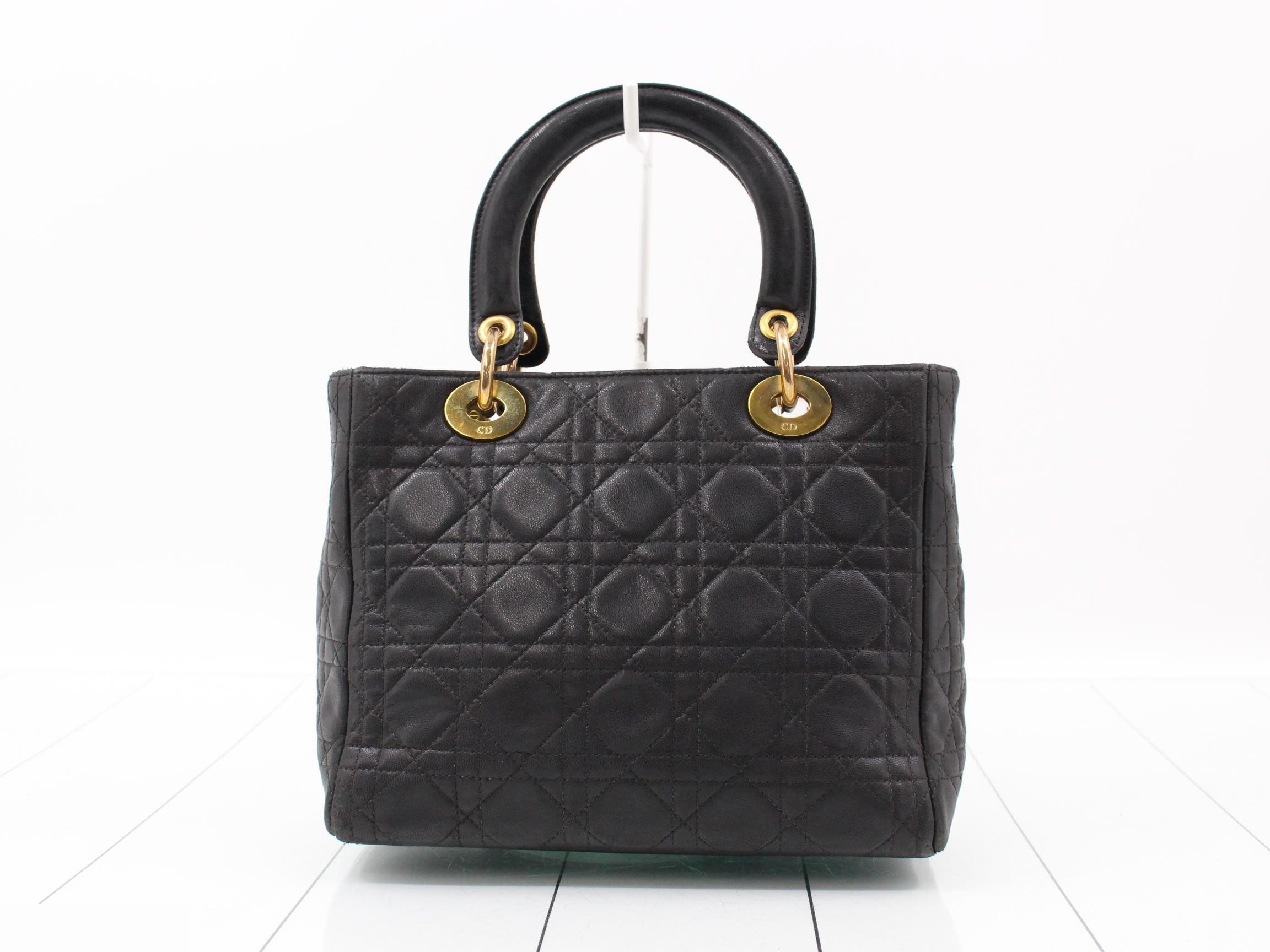 Lady Dior Lambskin Black Cannage 2-Way Handbag — view 2