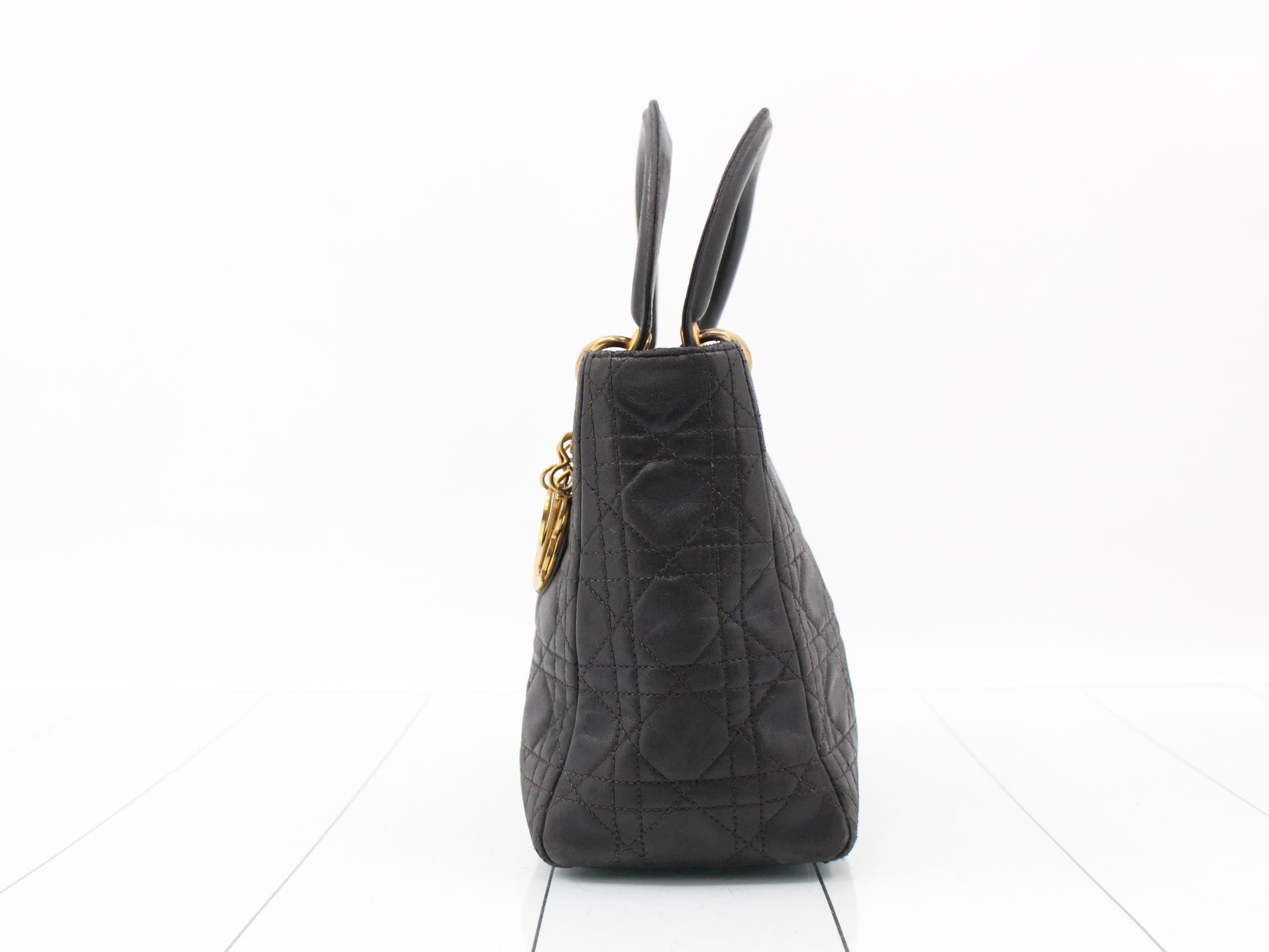 Lady Dior Lambskin Black Cannage 2-Way Handbag — view 3