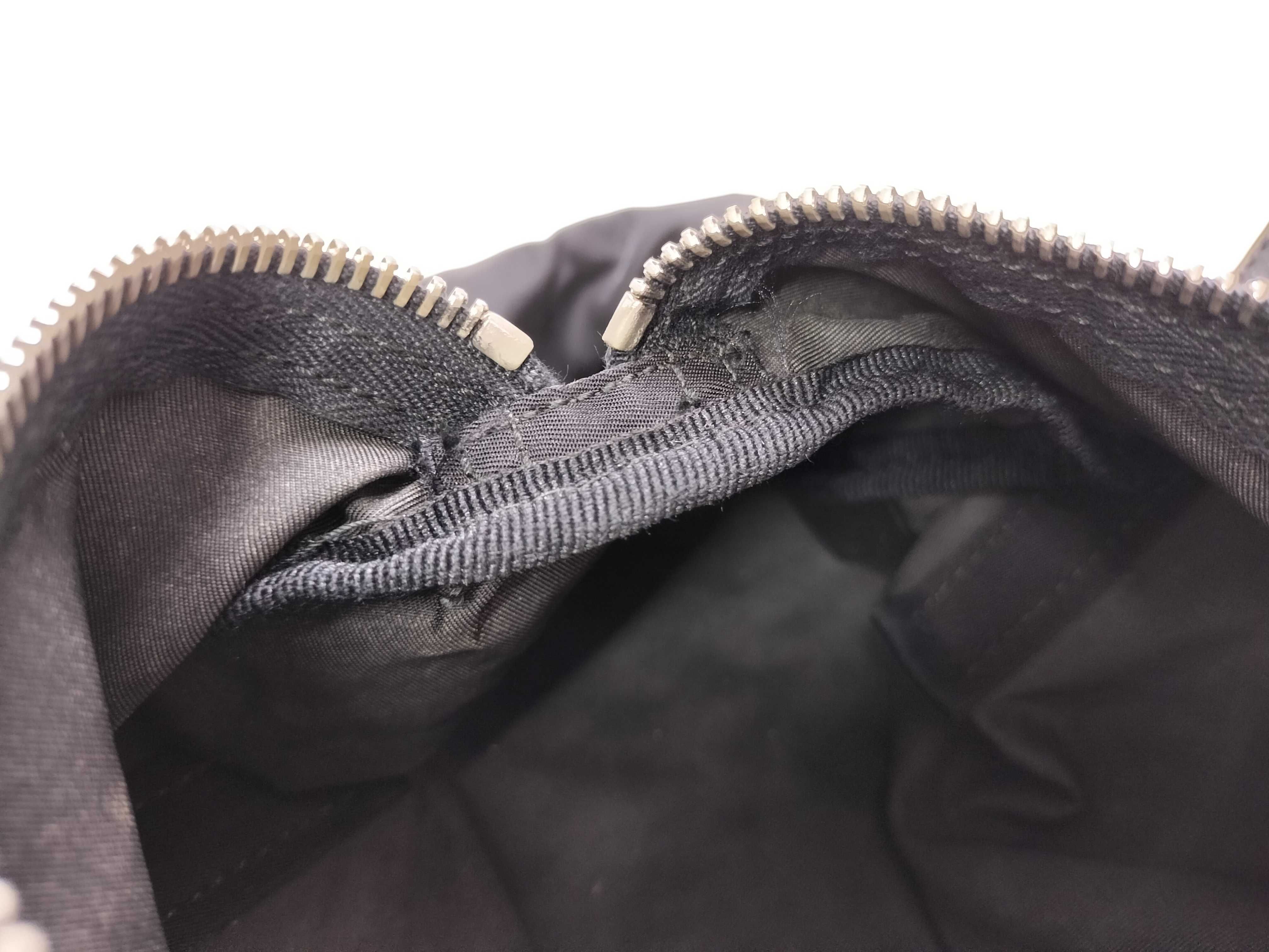 Nylon Tessuto Saffiano Mini Boston Bag, Black Handbag — view 11