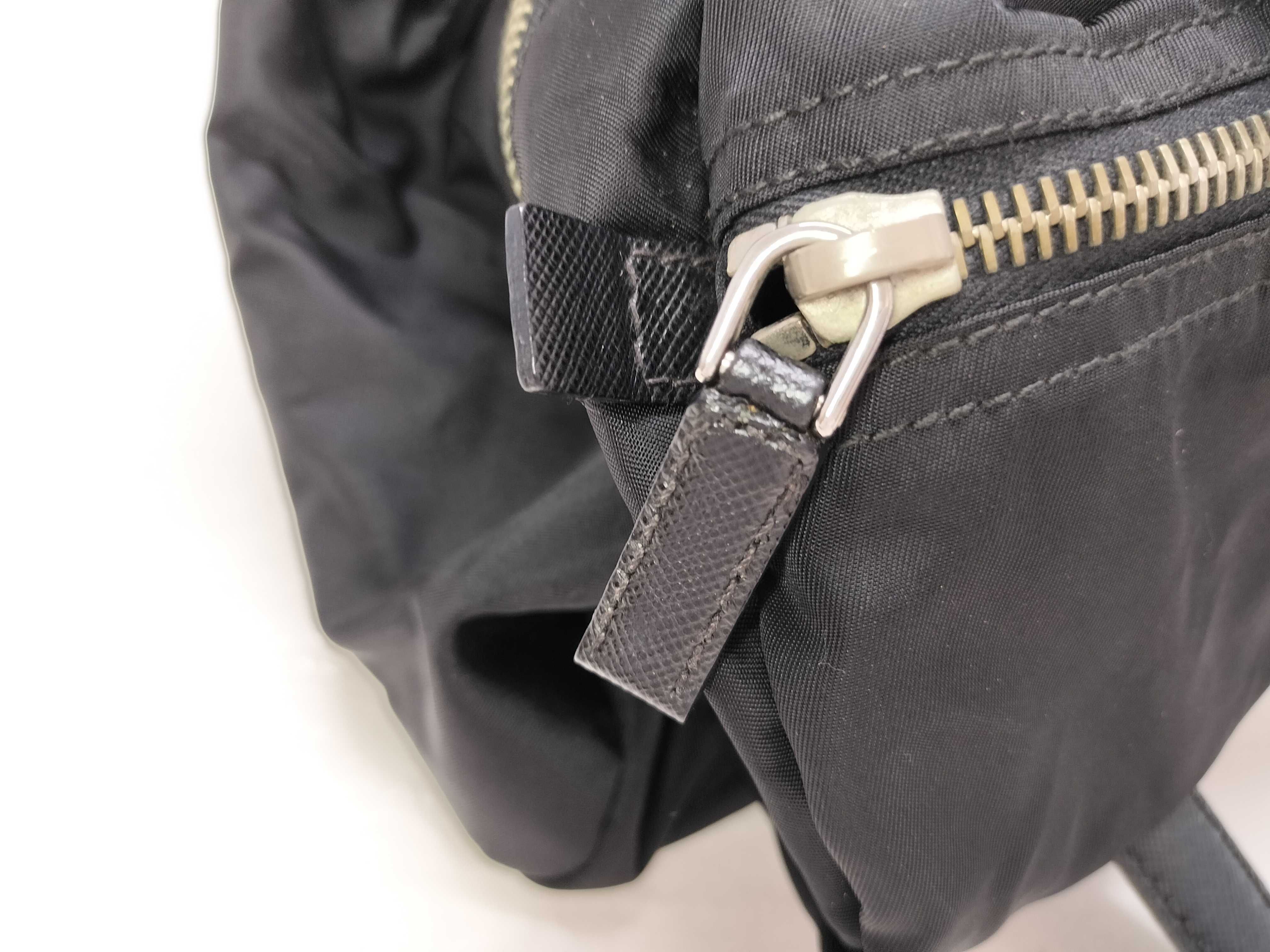 Nylon Tessuto Saffiano Mini Boston Bag, Black Handbag — view 12