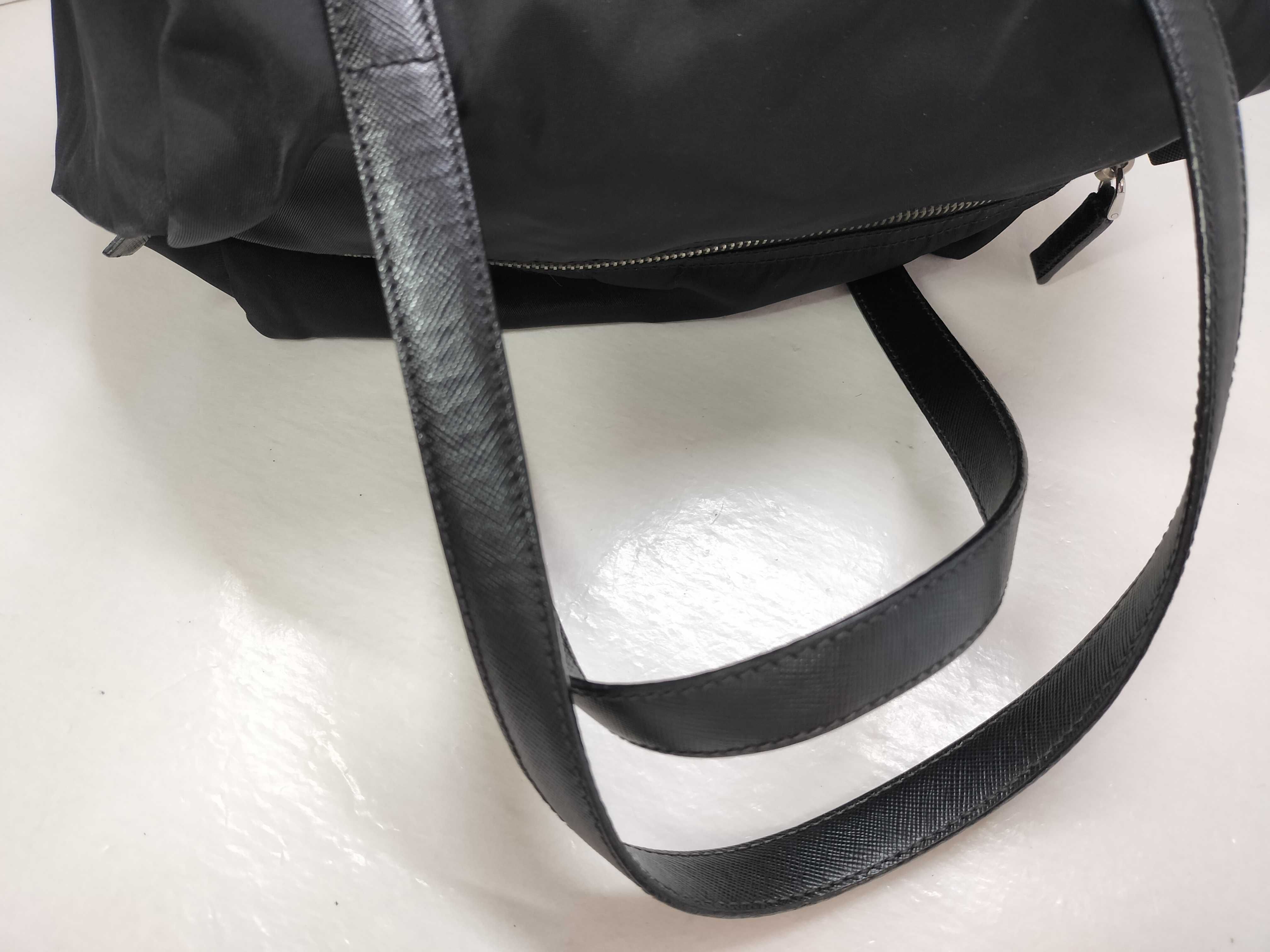 Nylon Tessuto Saffiano Mini Boston Bag, Black Handbag — view 3