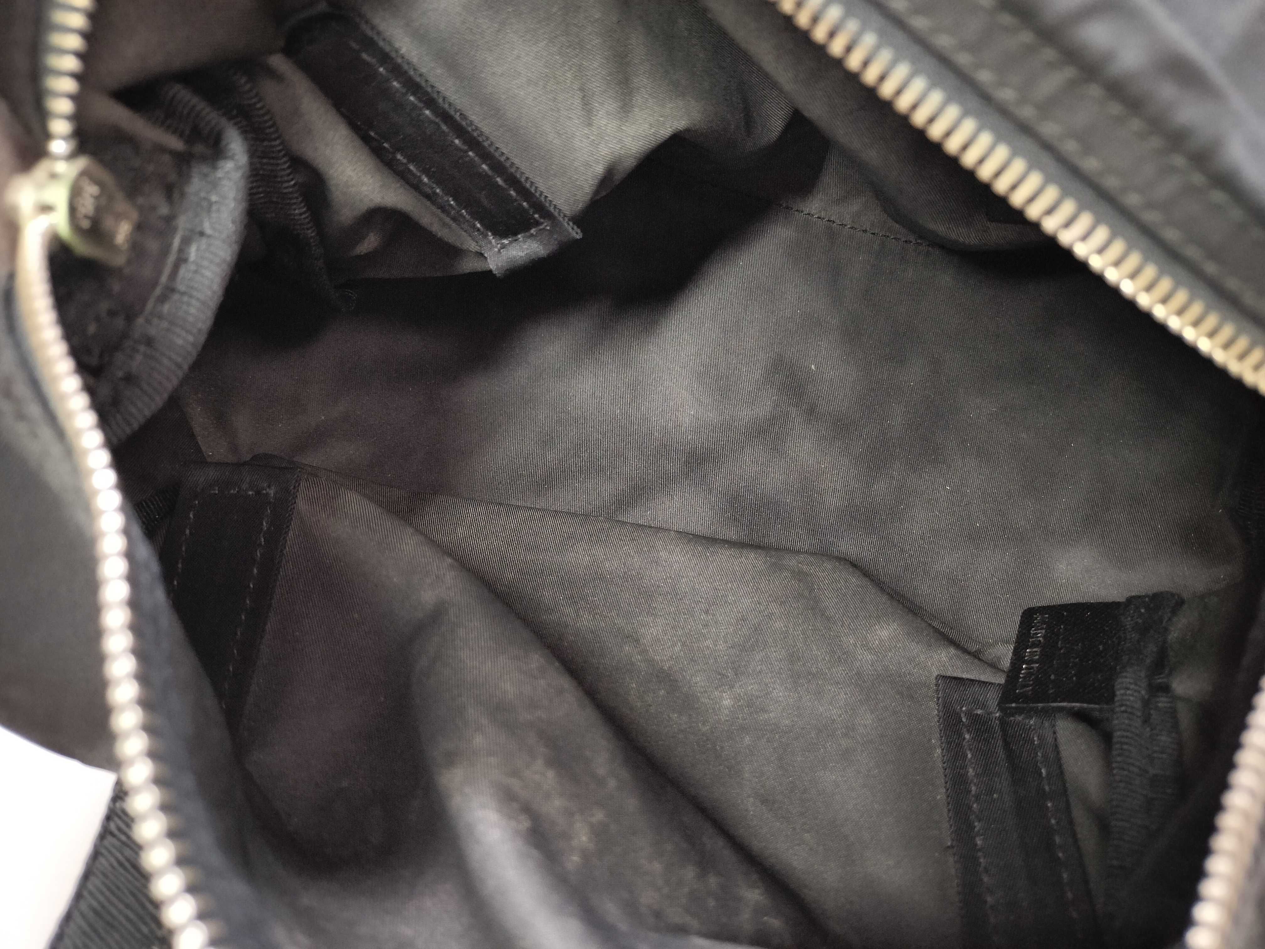 Nylon Tessuto Saffiano Mini Boston Bag, Black Handbag — view 8