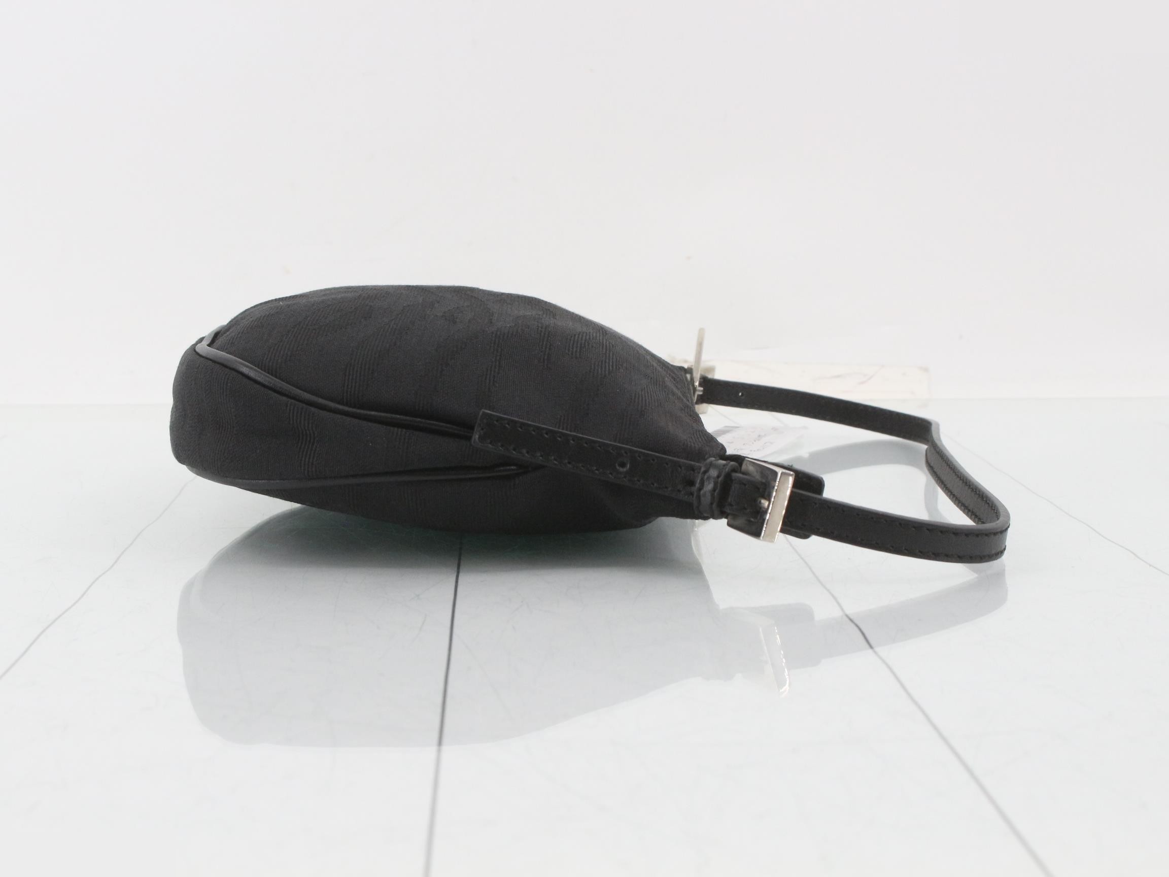 One shoulder bag black canvas — view 3