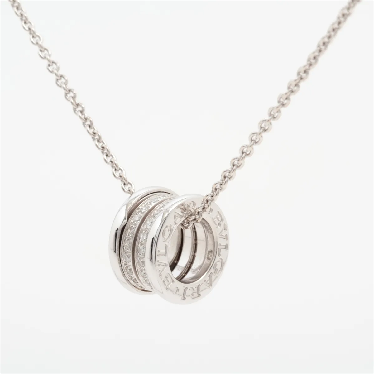 B Zero One Diamond Necklace 750(WG) 12.0g Pull ring loose Pull ring side ring open — view 2