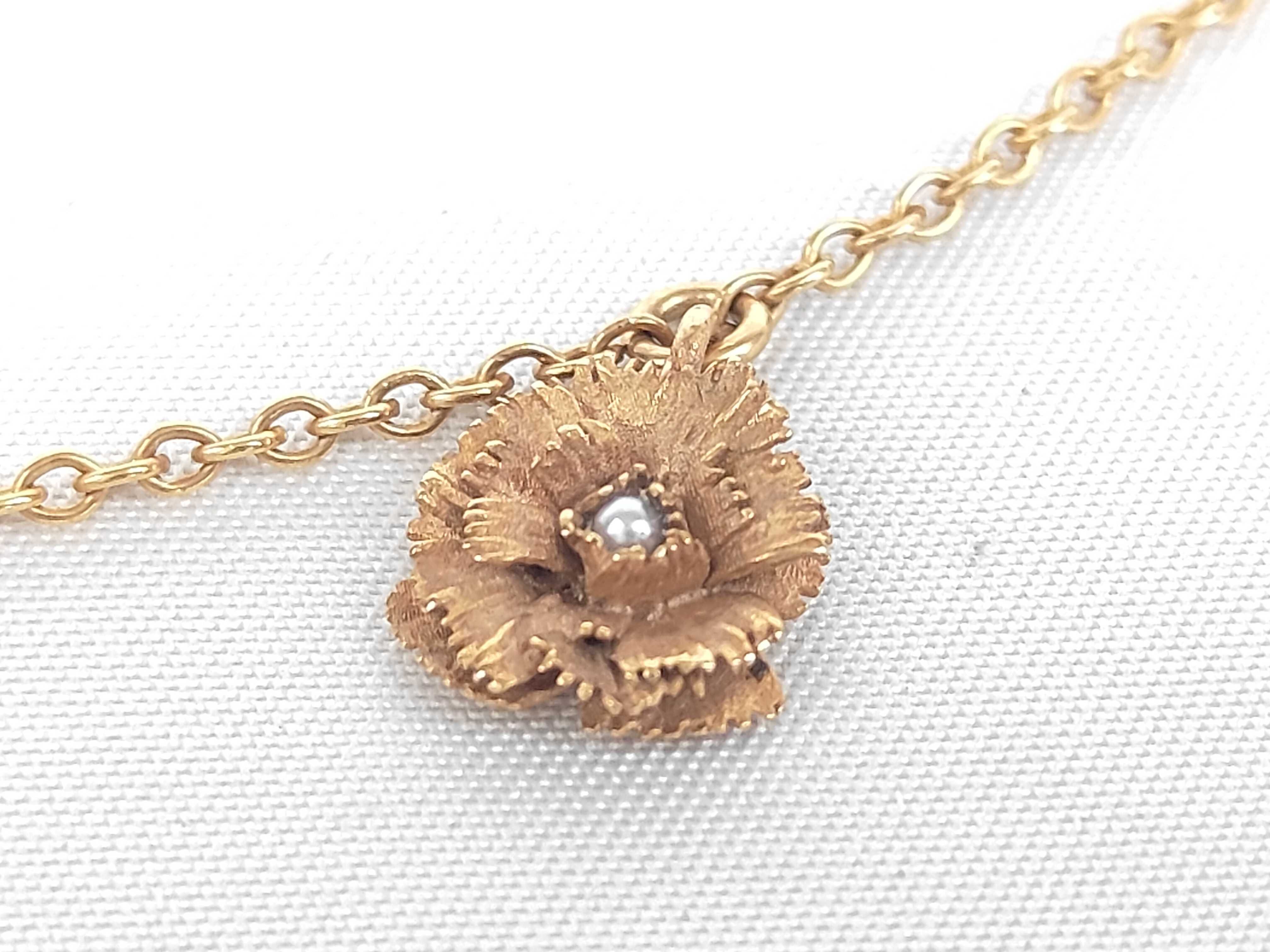 Flower Motif Pearl Necklace — view 2