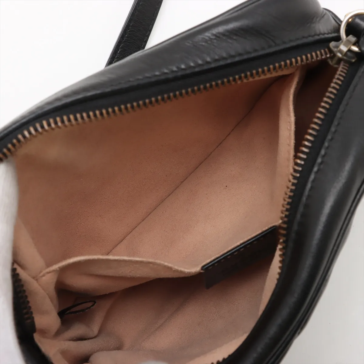 GG Marmont Leather Chain Shoulder Bag Black 448065 — view 7