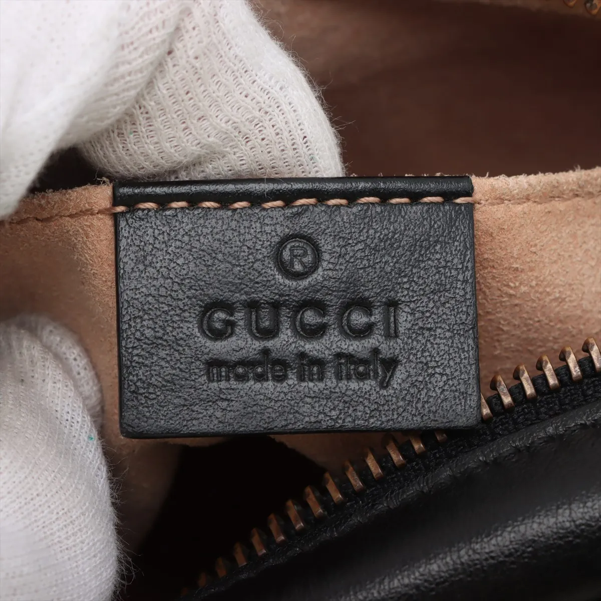 GG Marmont Leather Chain Shoulder Bag Black 448065 — view 8
