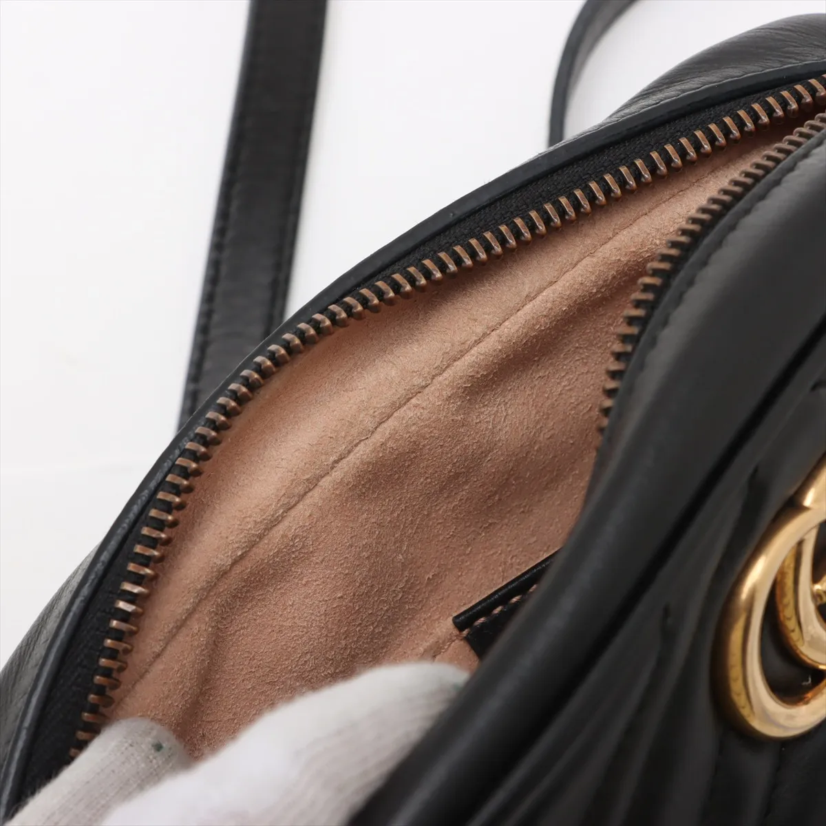 GG Marmont Leather Chain Shoulder Bag Black 448065 — view 9