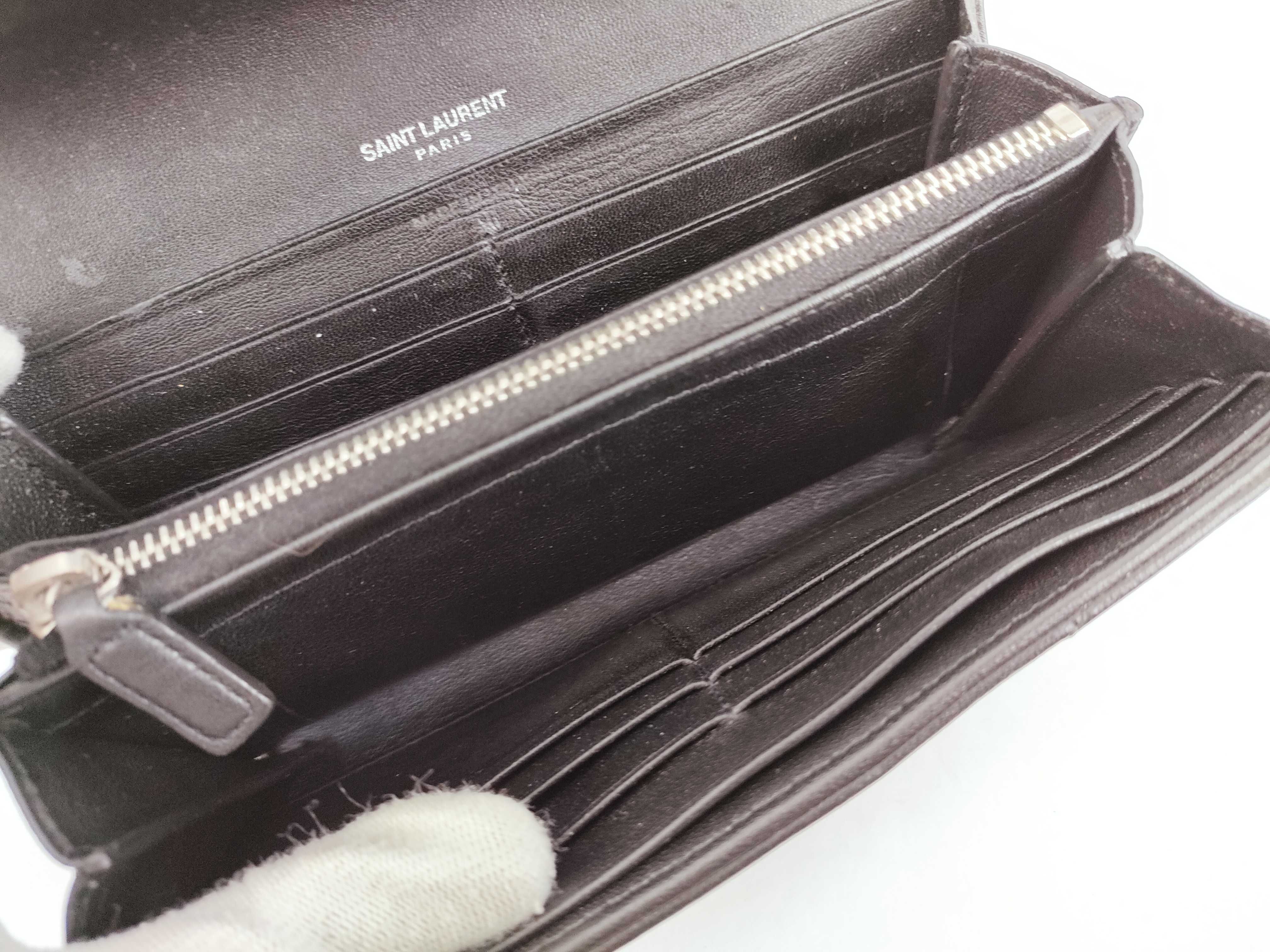 Caviar Skin Long Wallet, Black, with Box — view 13
