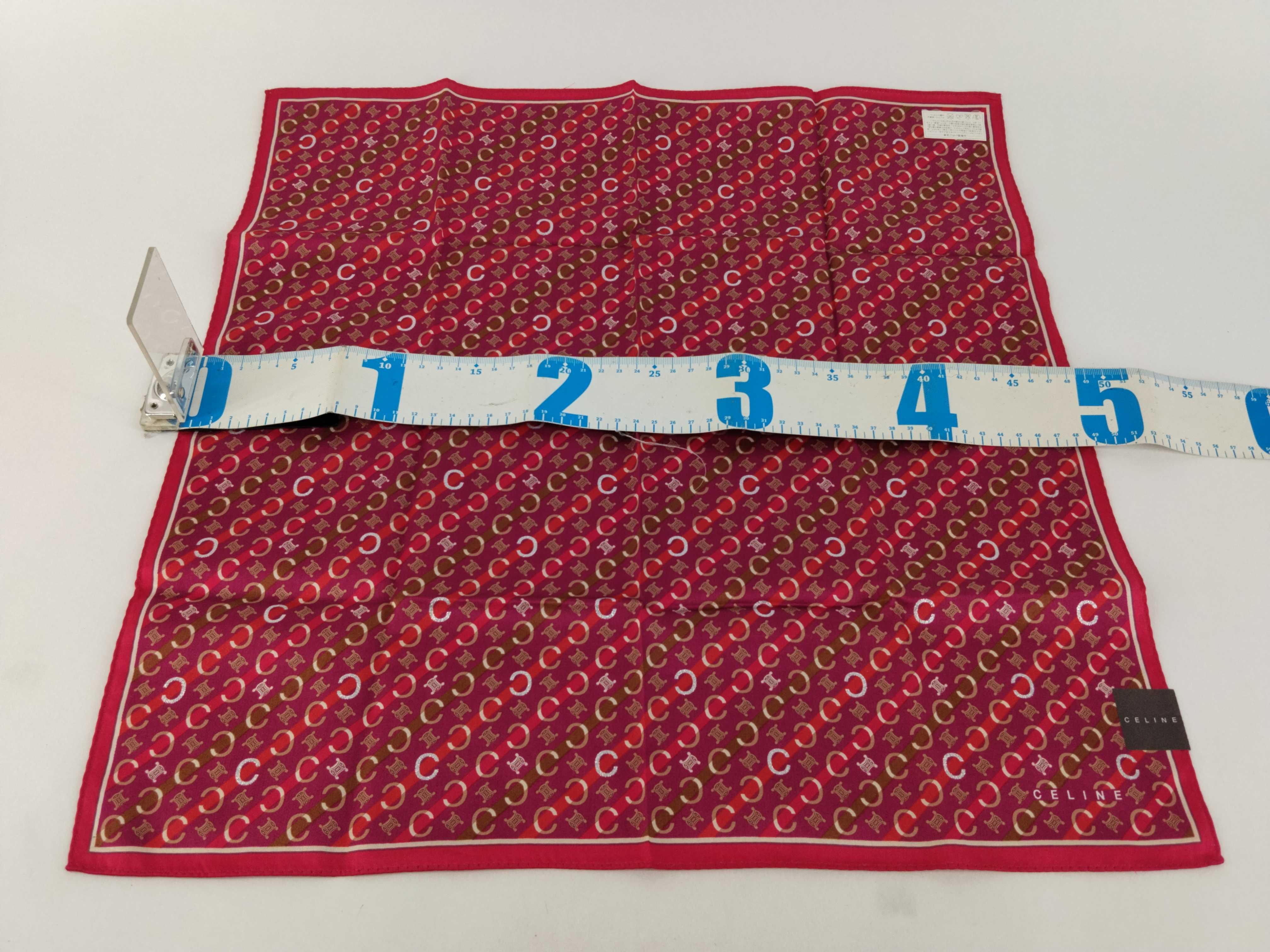handkerchief scarf with sticker, logo, Macadam pattern, C monogram, silver glitter, red, other accessories. — view 2