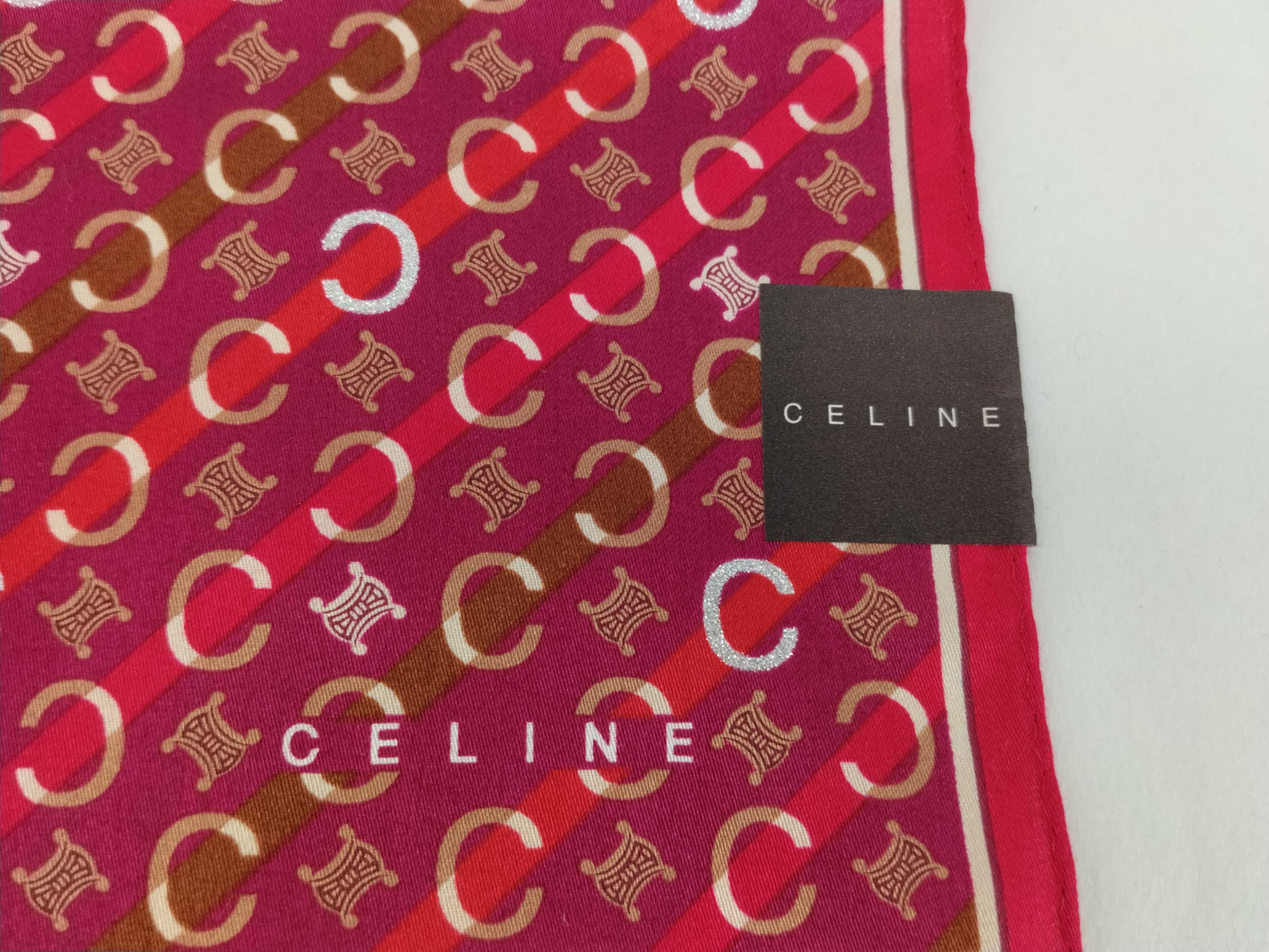 handkerchief scarf with sticker, logo, Macadam pattern, C monogram, silver glitter, red, other accessories. — view 3