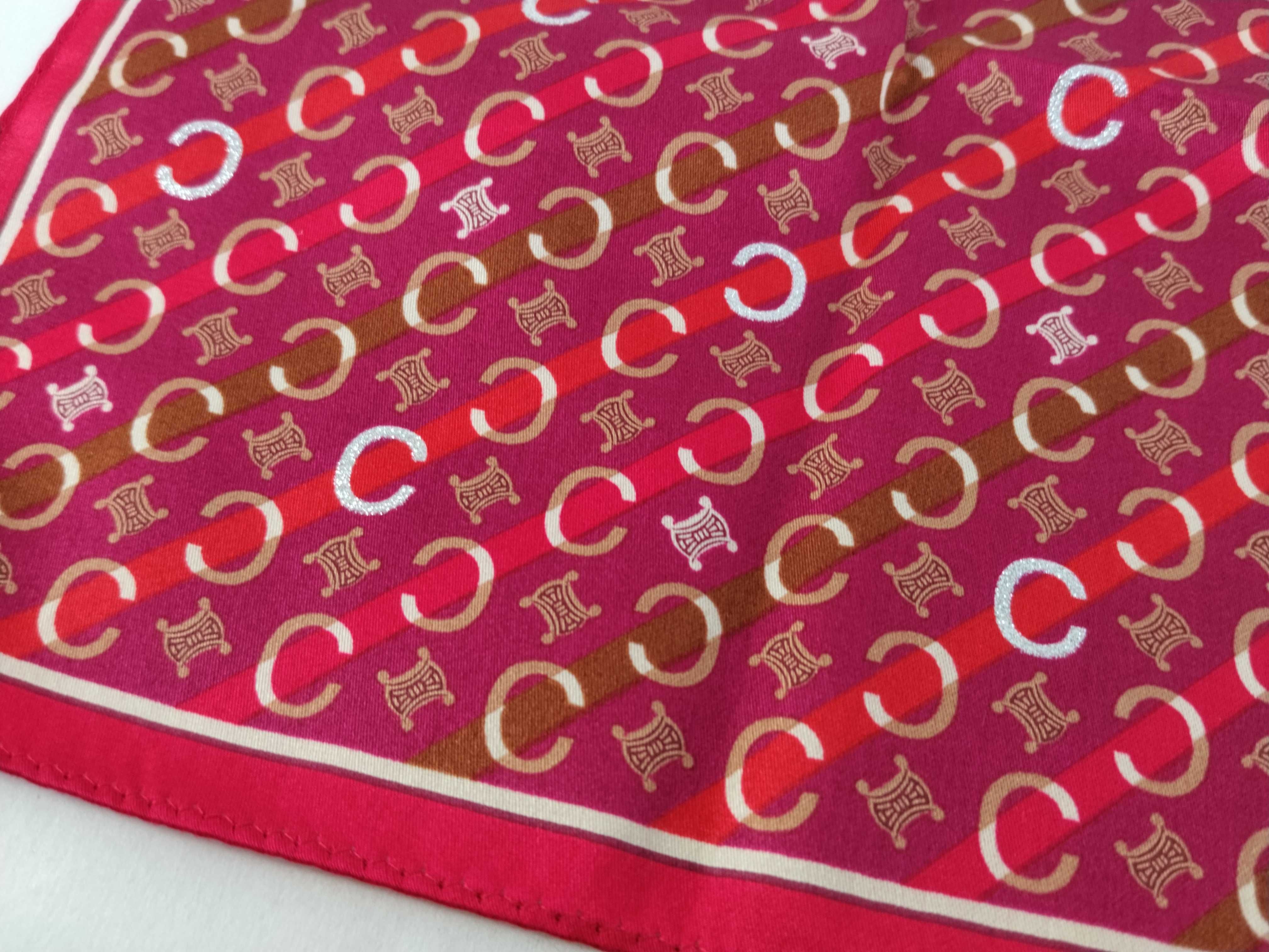 handkerchief scarf with sticker, logo, Macadam pattern, C monogram, silver glitter, red, other accessories. — view 6