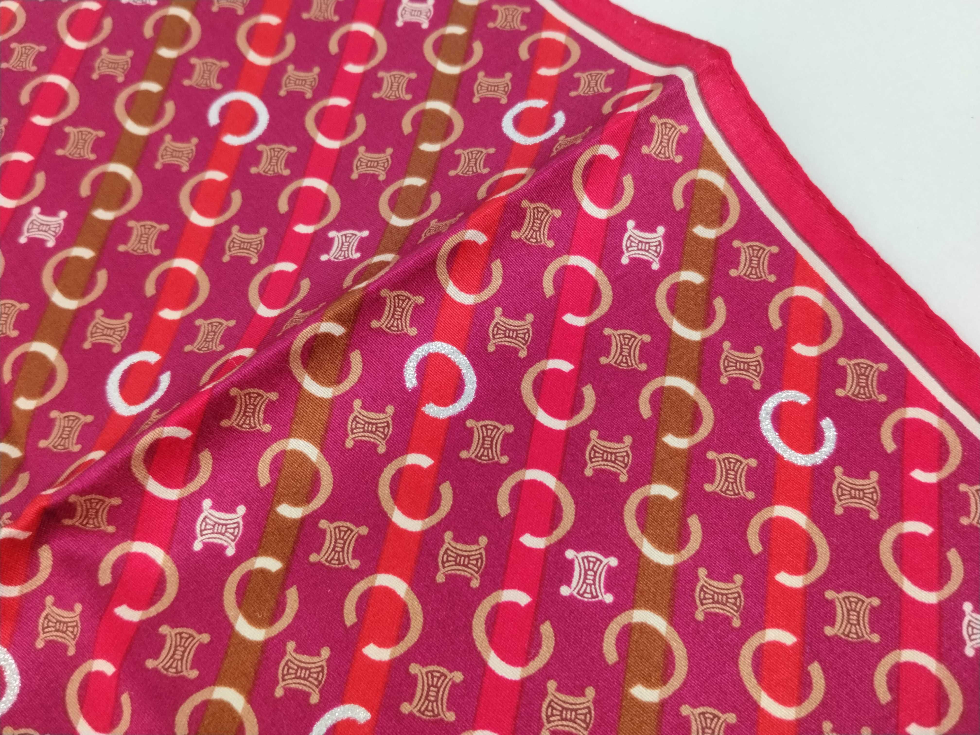 handkerchief scarf with sticker, logo, Macadam pattern, C monogram, silver glitter, red, other accessories. — view 8